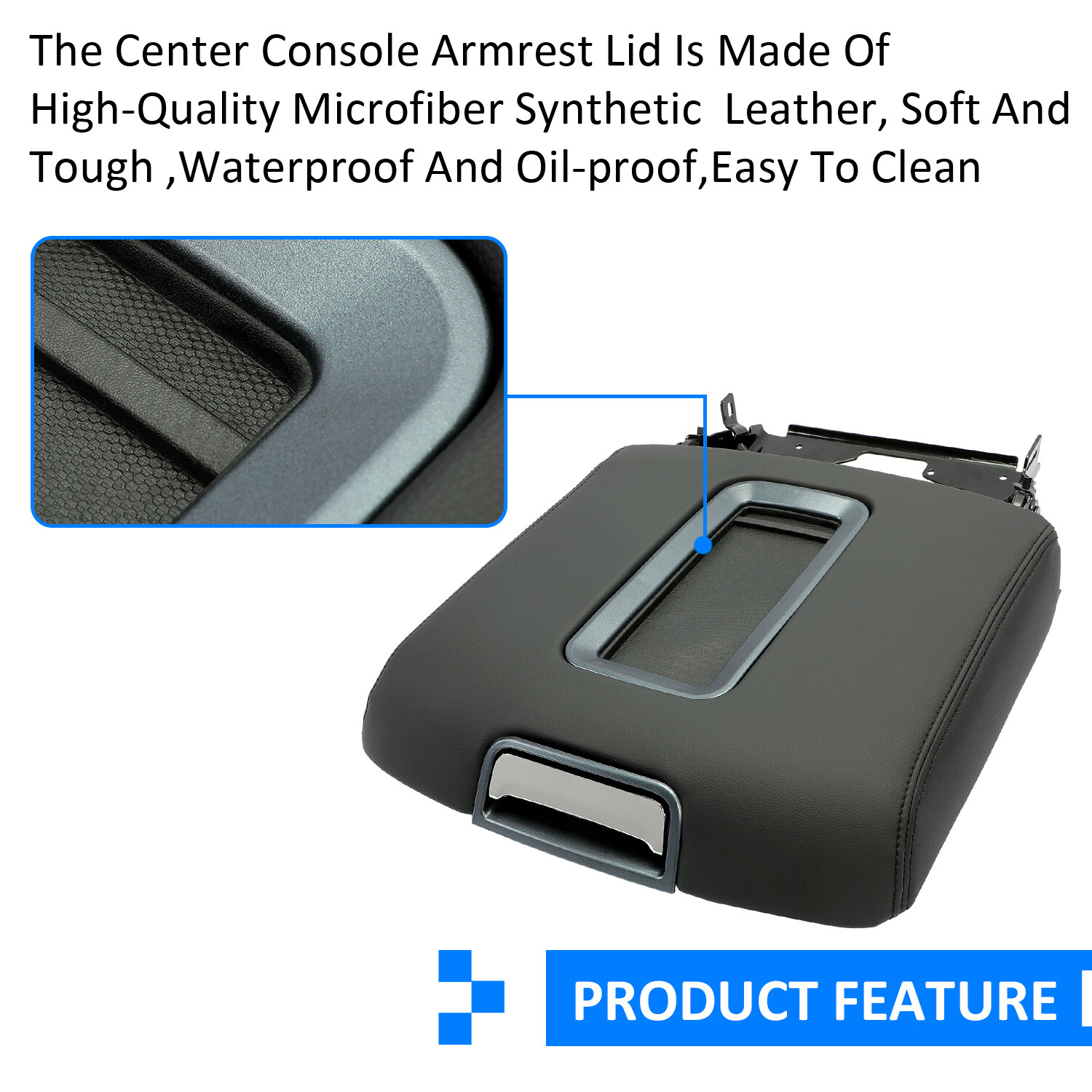 Leather Center Console Armrest Lid For 2014-2019 Chevrolet Silverado GMC Sierra