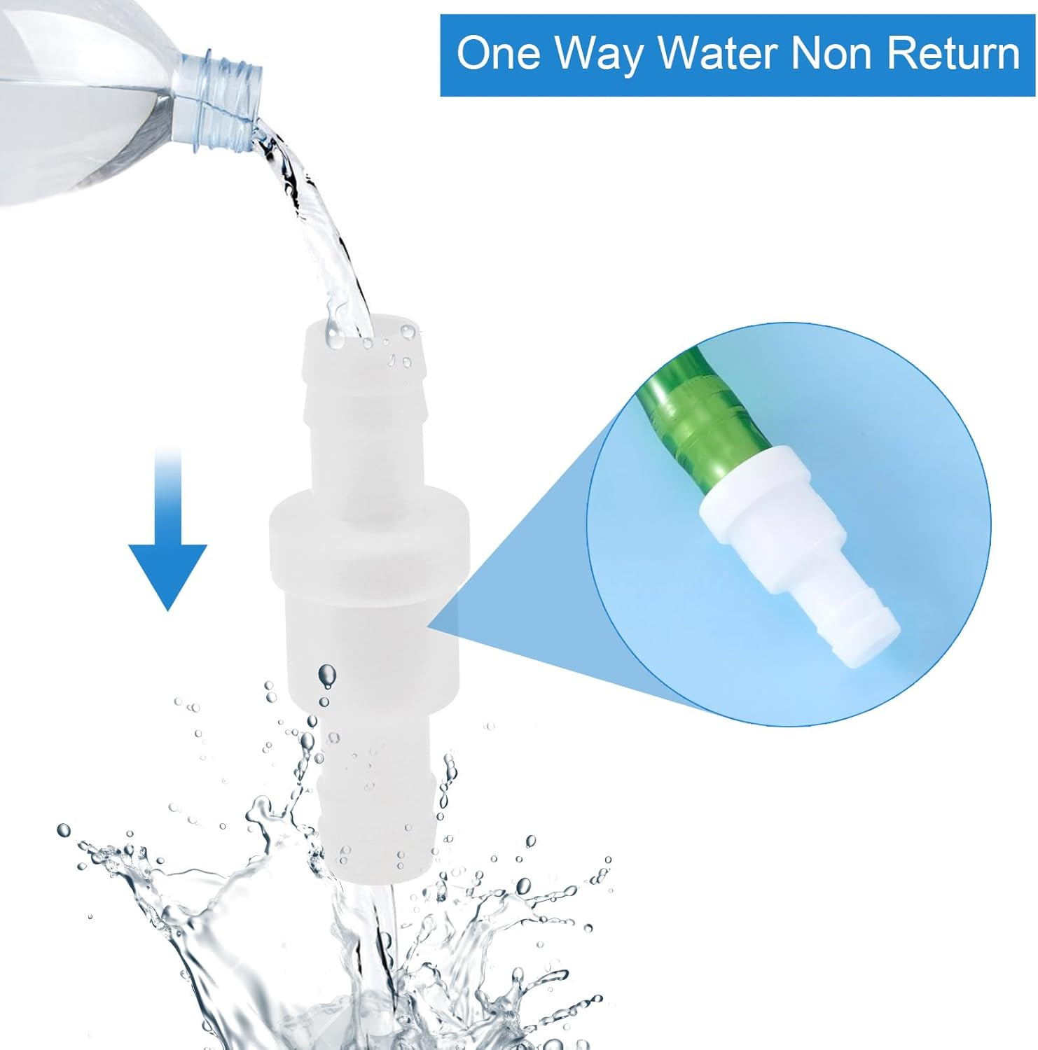 4Pcs 1/2Inch Check Valve, PNXKTXO One Way Inline Check Valve Wear-Resistant Non