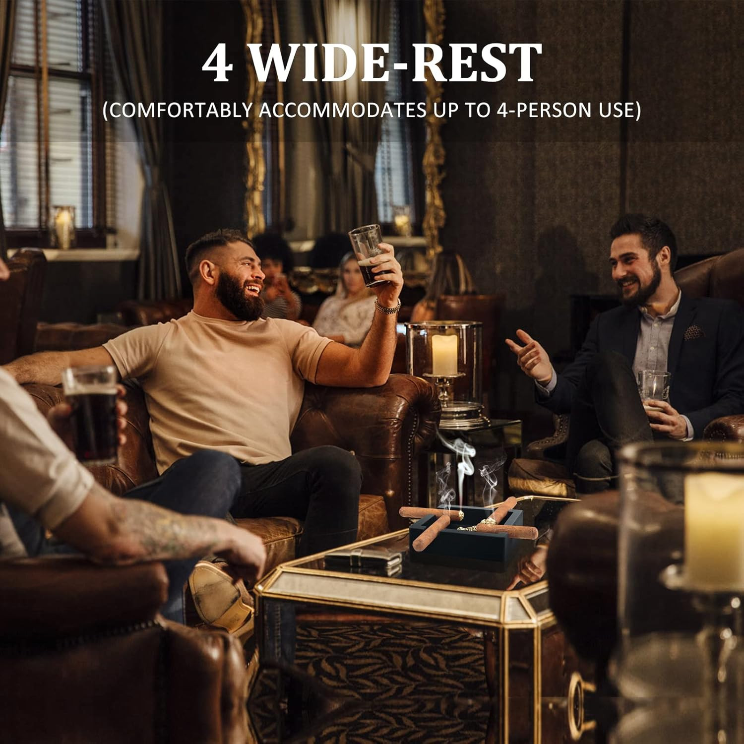 Cigar Ashtray,Silicone Outdoor Ashtray for outside Patio Indoor,Large Cigar Rest