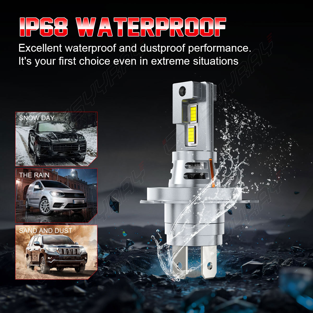 For Polaris XC-SP 700: 1999-2005 Snowmobile 3570 LED Headlight Hi/Lo bulbs 12v