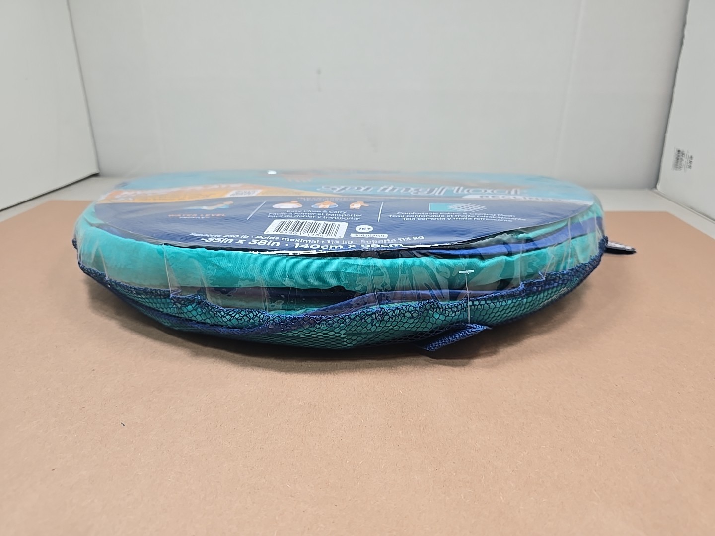 SwimWays Spring Float Recliner Pool Lounge Chair Hyper-Flate Valve Aqua 55”x38”