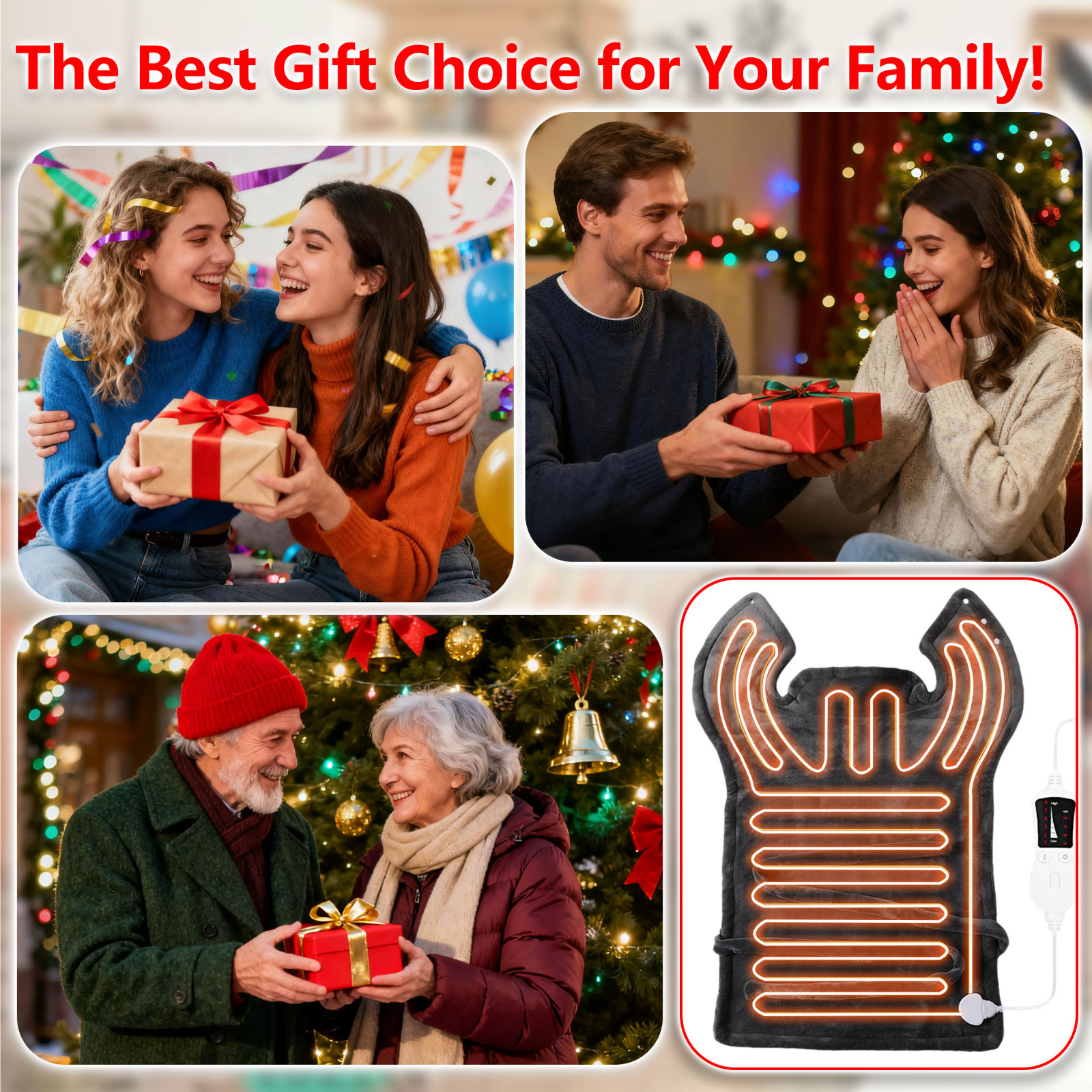 Heating Pad for Neck and Shoulders and Back,24"x37" Weighted Heating Pad for Bac