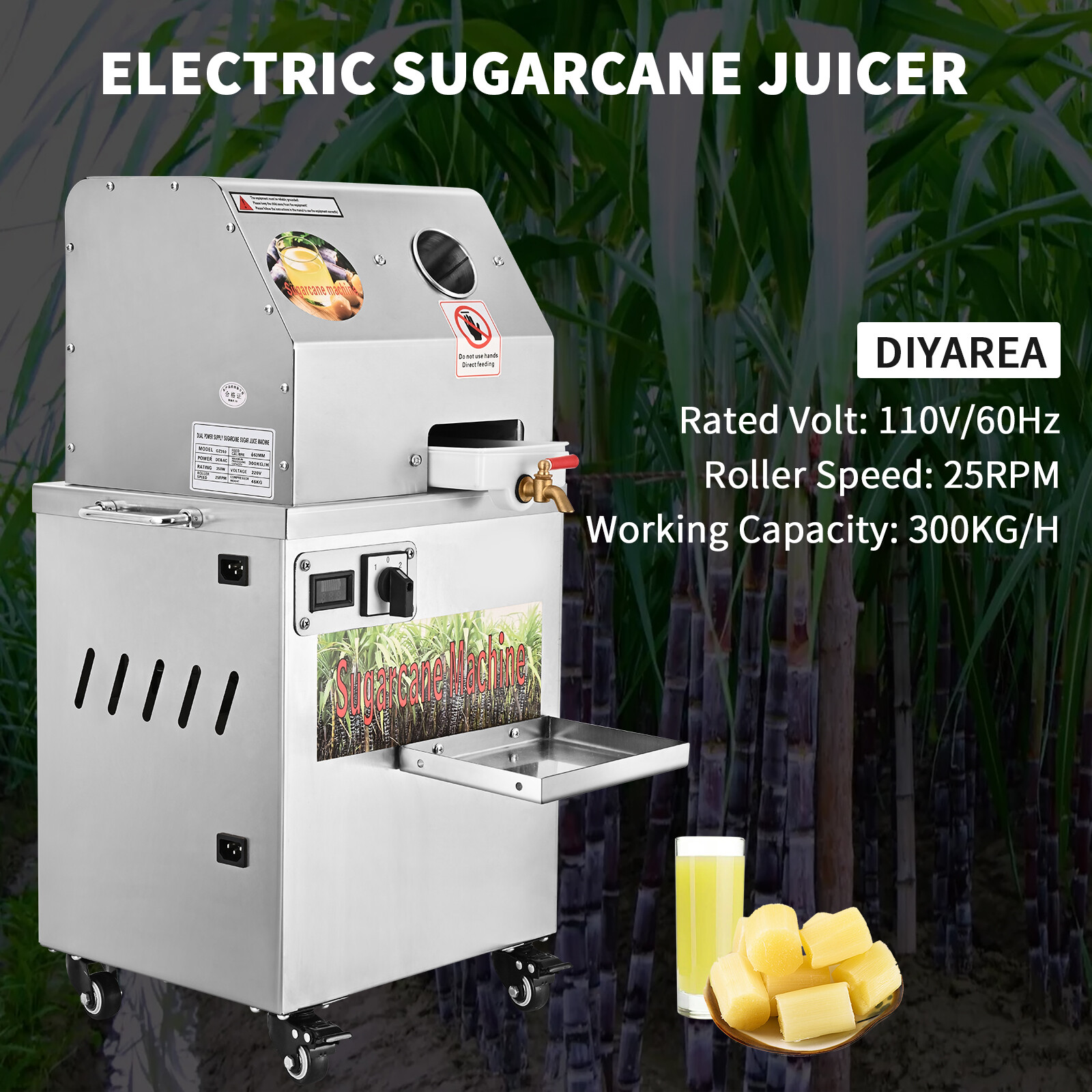 Electric Stainless Steel Juicer Sugar Cane Press Juicer Juice Machine Brand