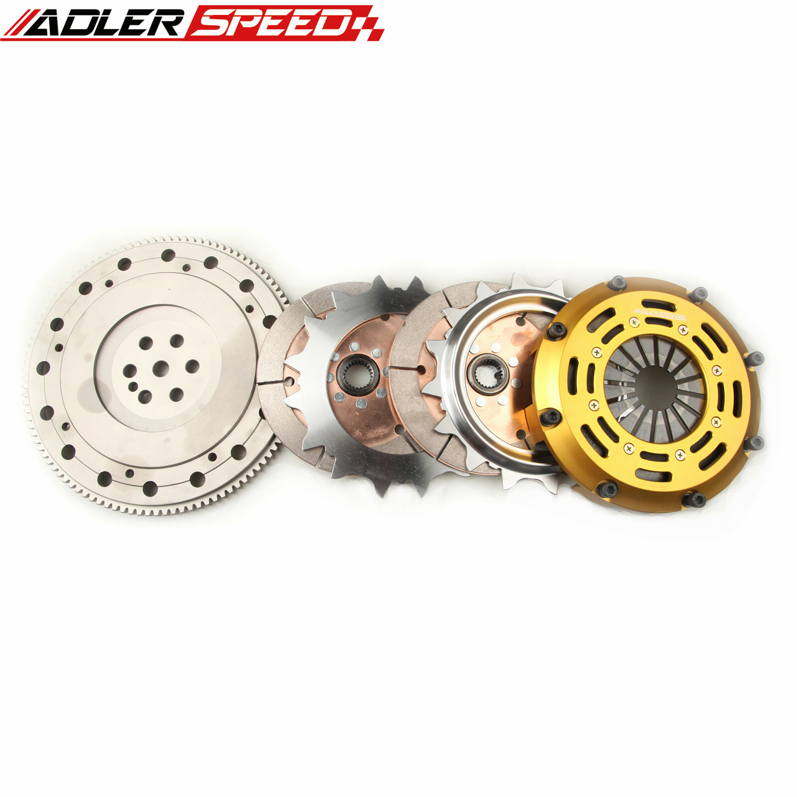 ADLERSPEED Race Clutch Twin Disc Kit For ECLIPSE TALON TSI LASER RS 4G63 6 BOLT