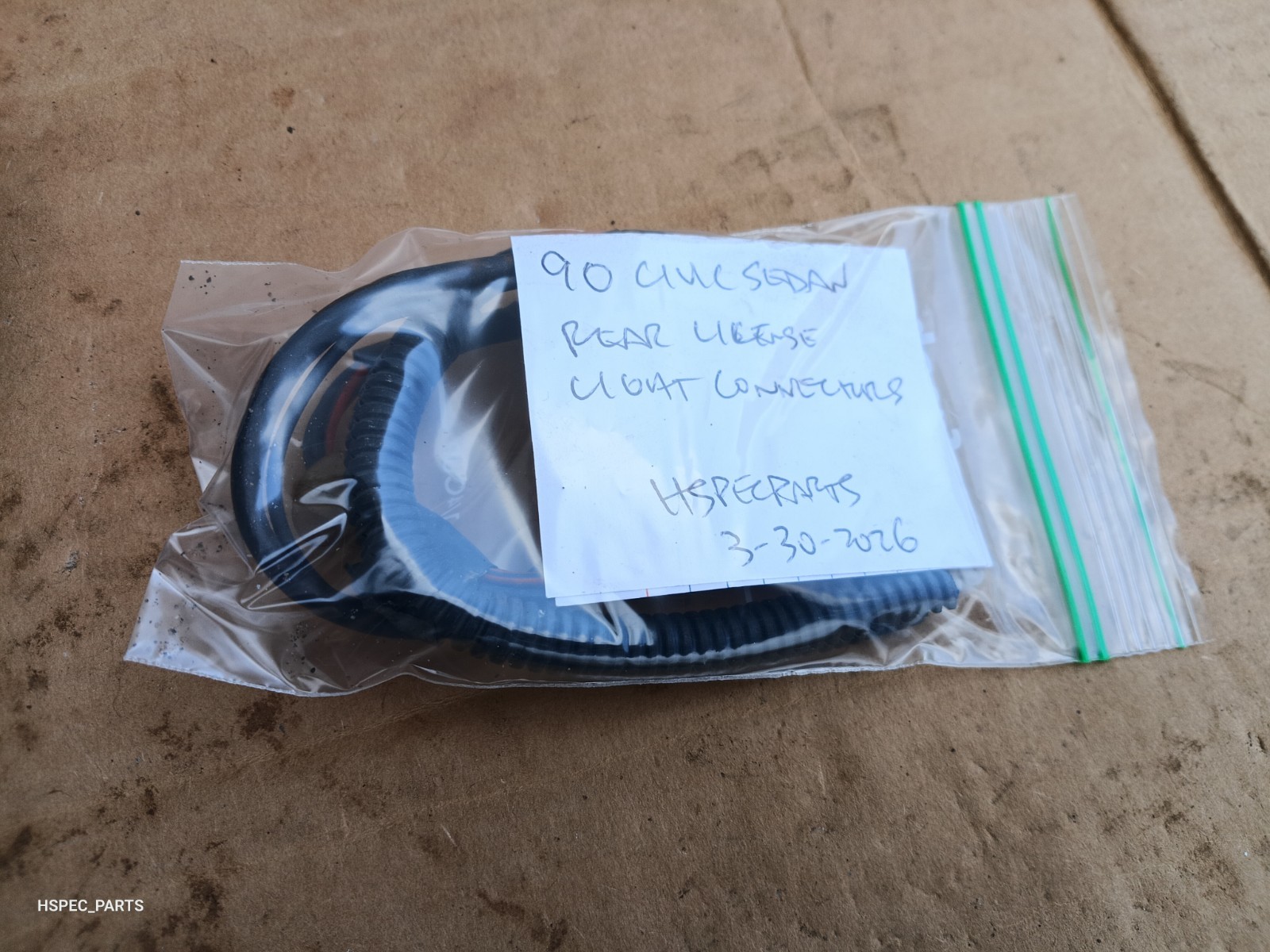 88-91 CIVIC CRX OEM rear license plate light CUT wire harness CONNECTOR BOTH