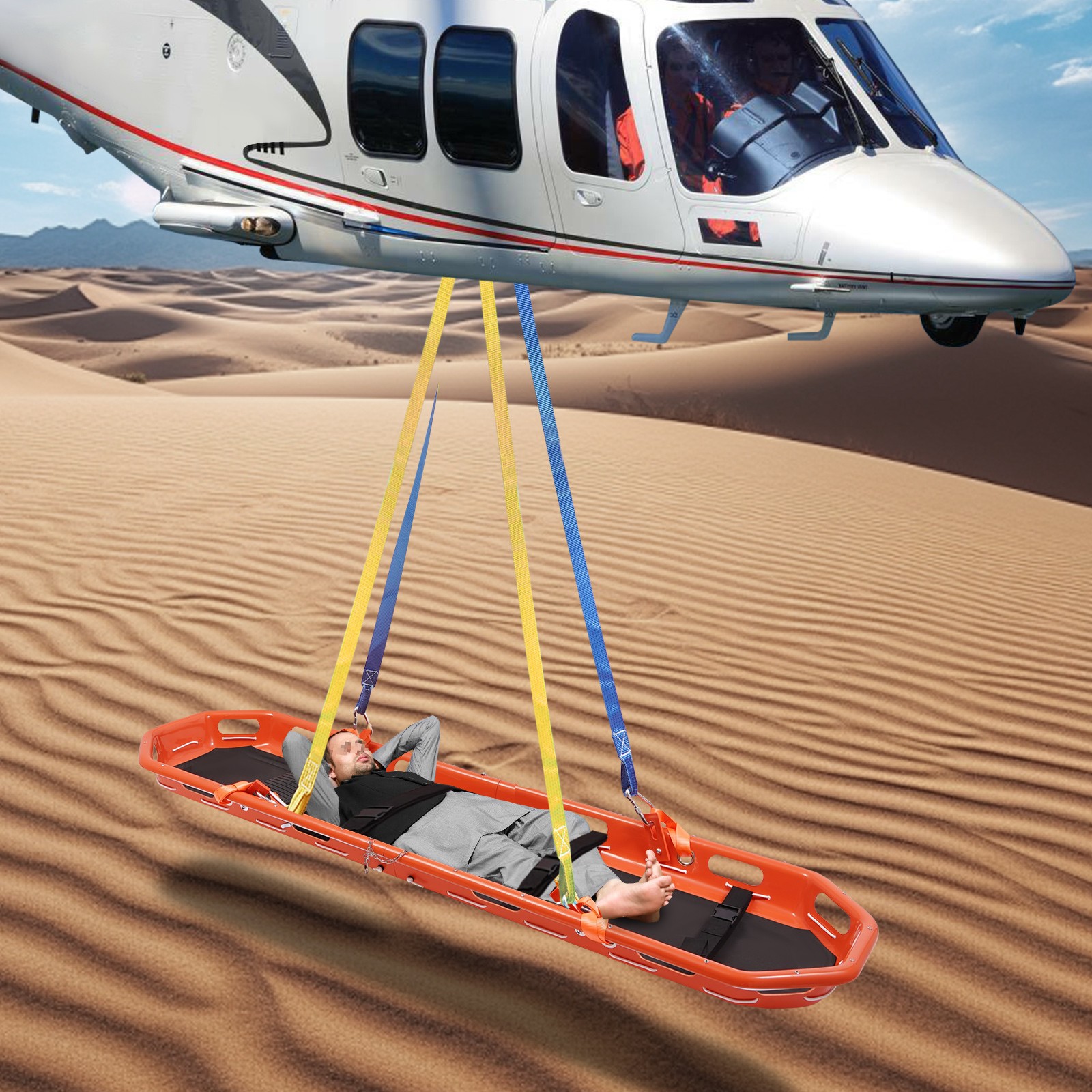 Rescue Basket Stretcher Basket Emergency Stretcher w/ Lift Sling 270kg/595.25lbs