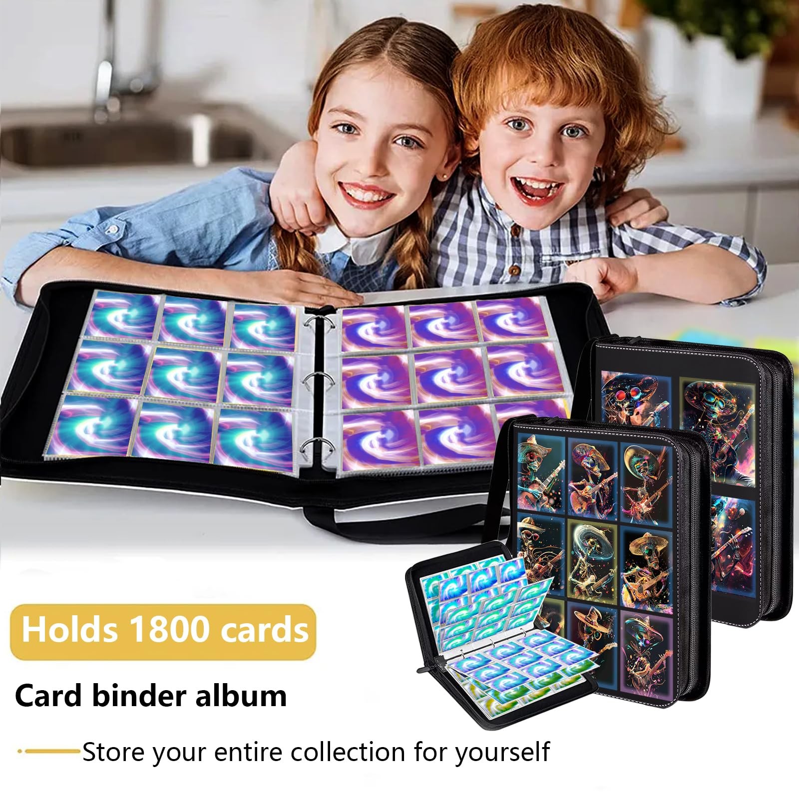 Alien B 2 Pack 9-Pocket Trading Card Binder 50 Sleeves Waterproof 900 Cards