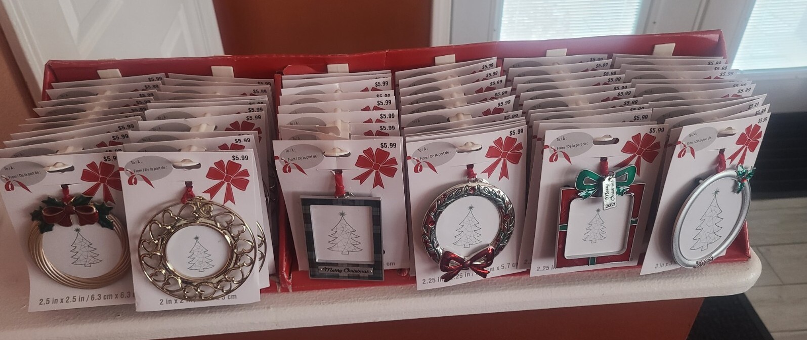 72 Studio Decor Christmas Ornament Picture Frames 6 Different Wholesale Lot