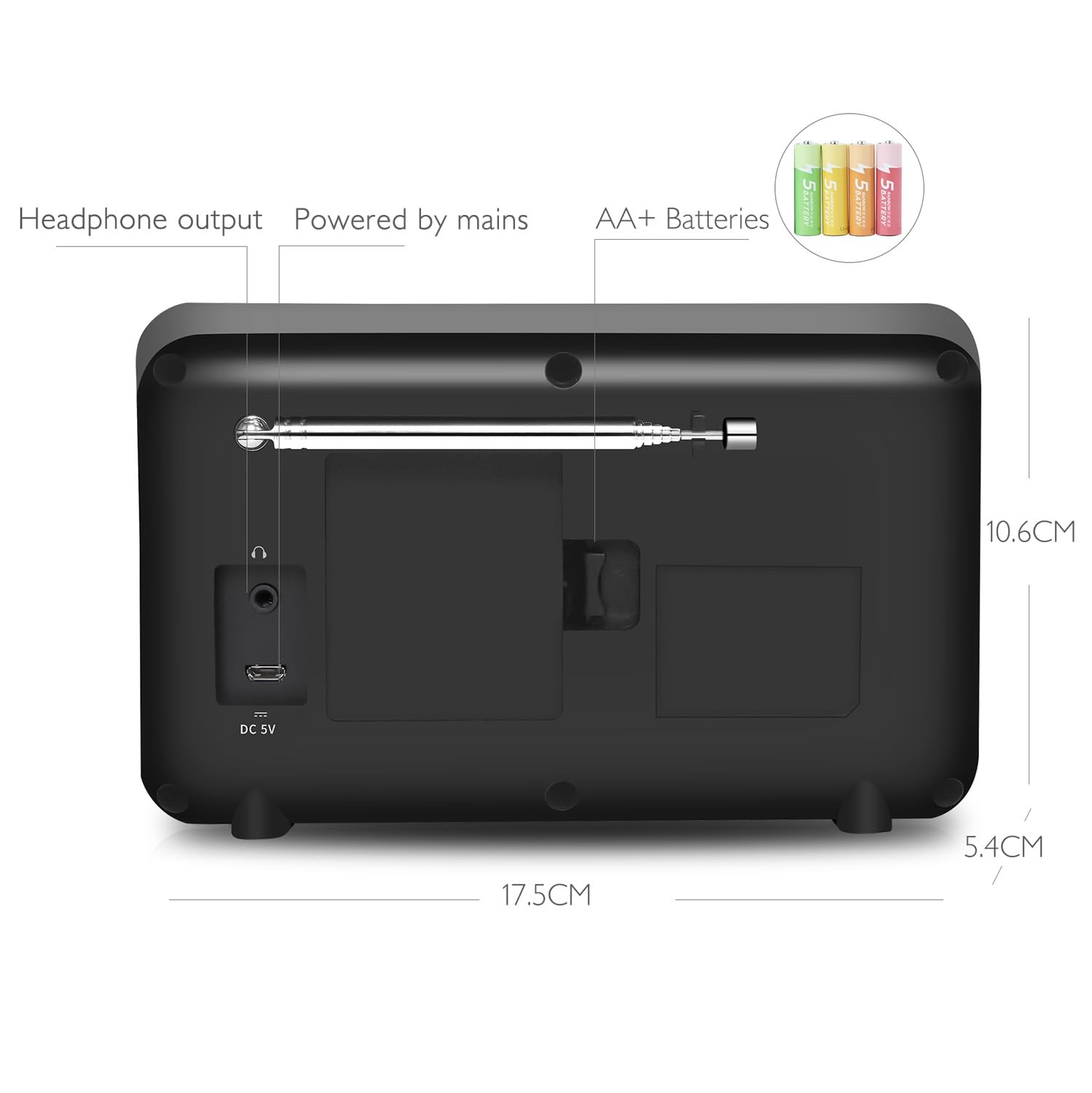 LEMEGA IR1 Portable WiFi Internet Radio,FM Digital Radio,Bluetooth Black