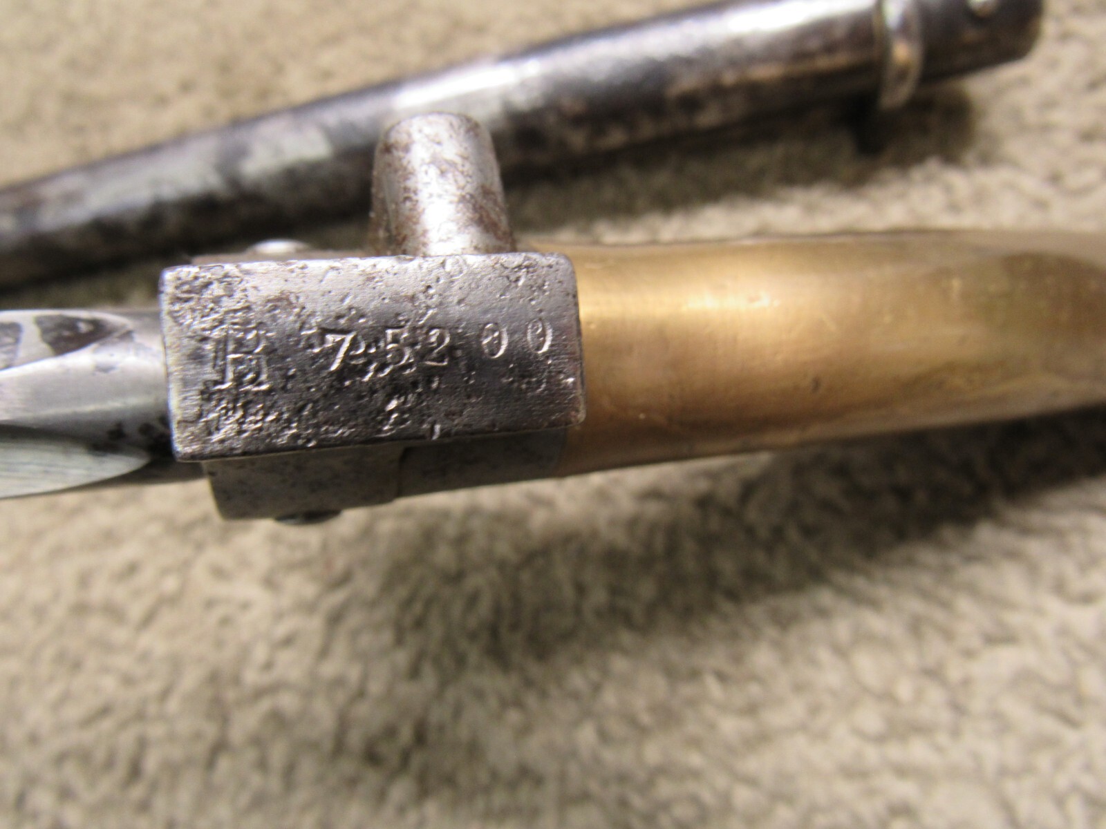 French M1886 Lebel Bayonet & Scabbard Shortened For WW1 Brass Grips