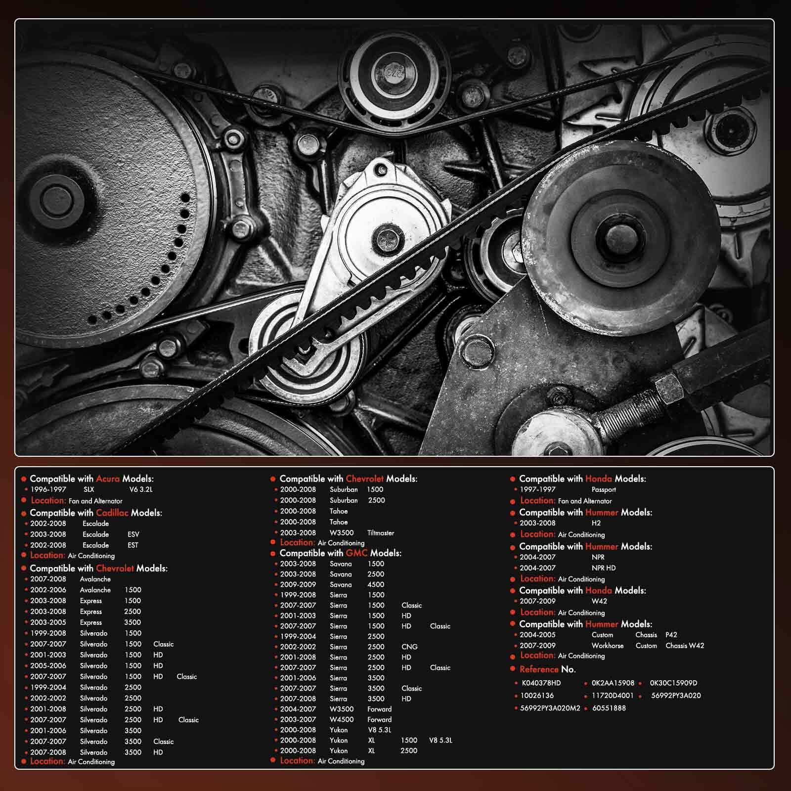 37.89" Serpentine Belt for Chevy Silverado 1500 1999-2008 GMC Honda Hummer Isuzu