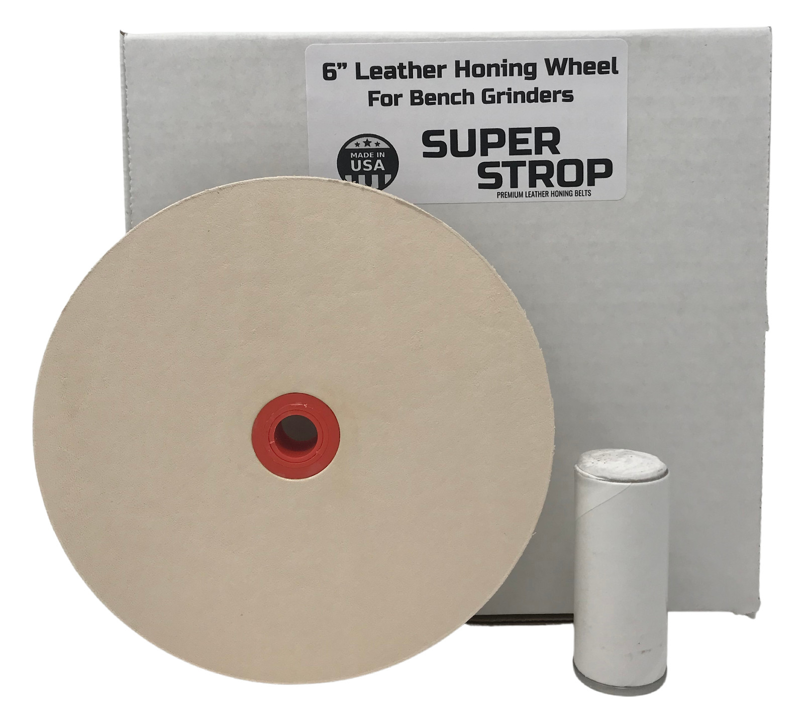6" (3/4" Width) Leather Honing Wheel Includes Compound fits Multiple Arbors USA