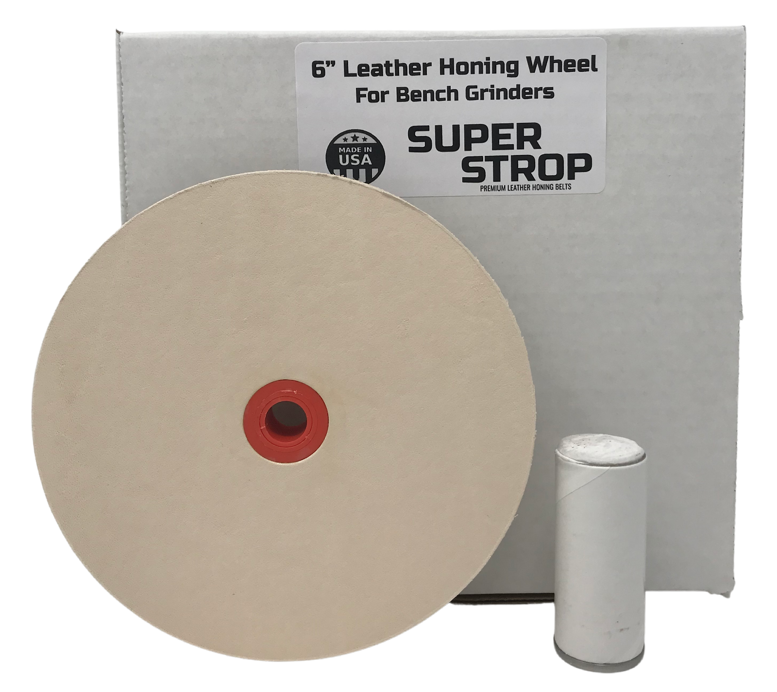 6" (3/4" Width) Leather Honing Wheel Includes Compound fits Multiple Arbors USA