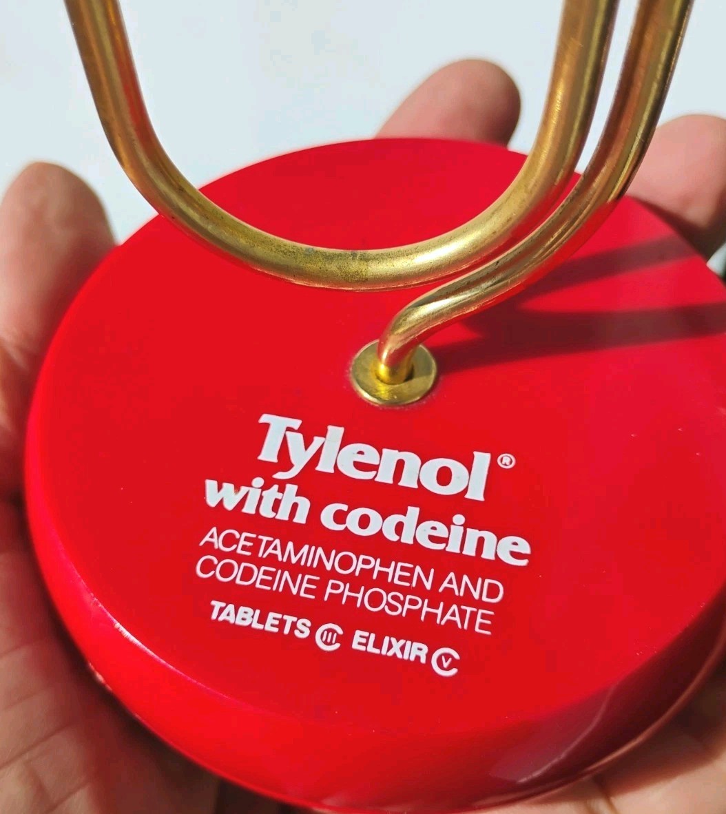 Vtg TYLENOL w/ CODEINE PROMOTIONAL PAPERCLIP LETTER HOLDER pharmaceutical promo