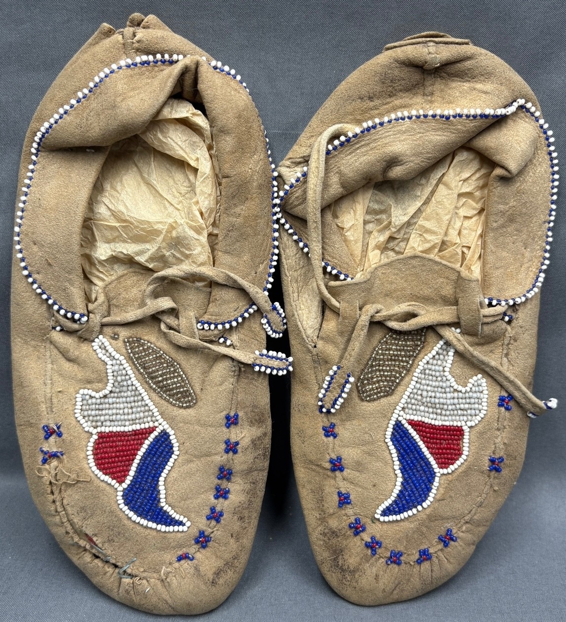 Lot of Three (3) Vintage Native American Moccasins