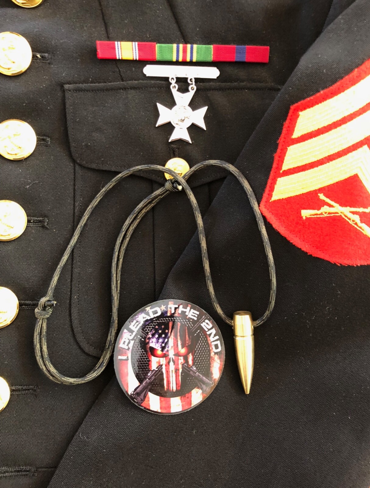 .50 Cal HOG TOOTH Sniper ..Brass ..Paracord ...Necklace ..+ 1 Decal  ..Wood Camo