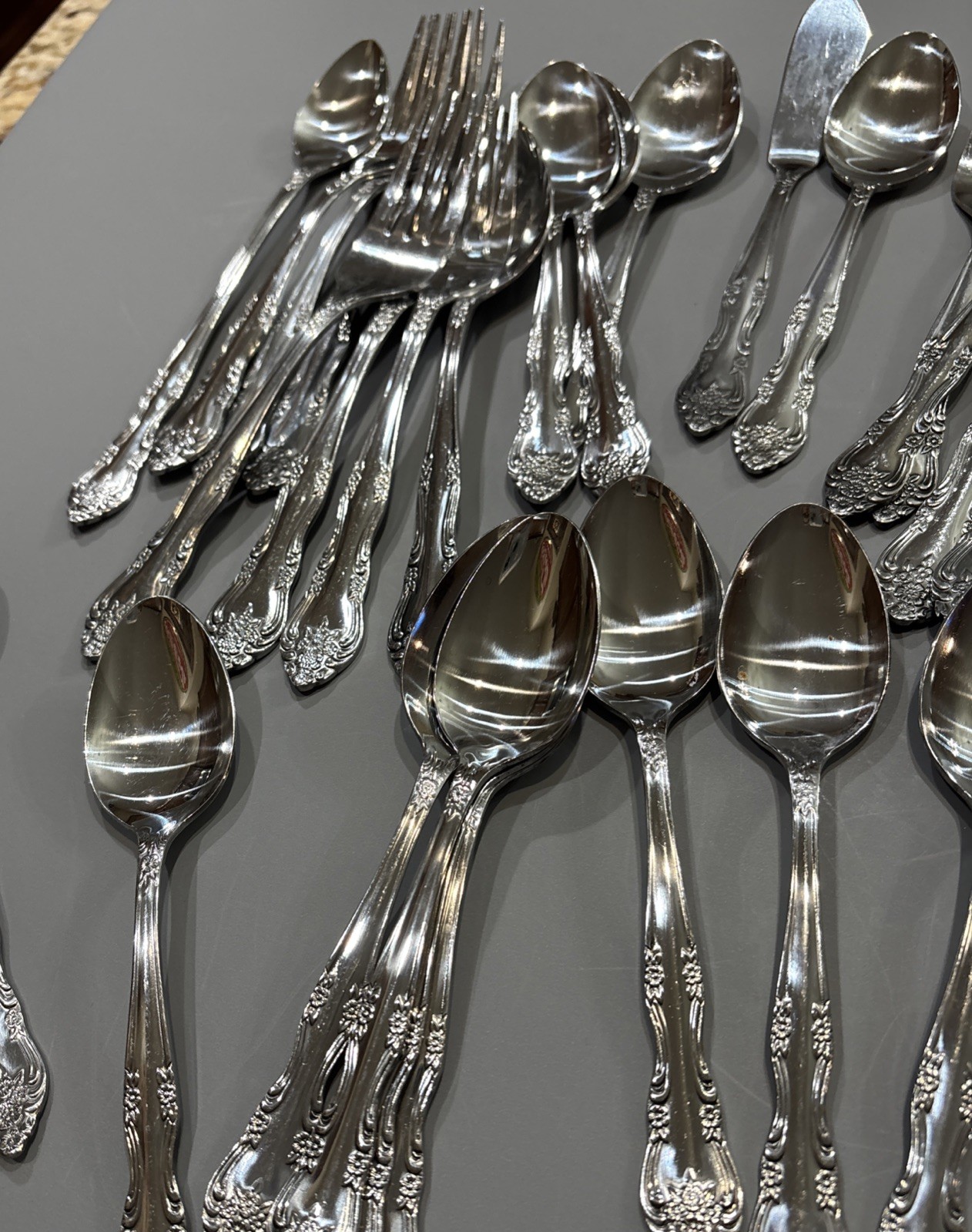 64 pcs - Rogers Co Dream Rose Rose Bud Knife Fork Spoon Iced Oyster Serving