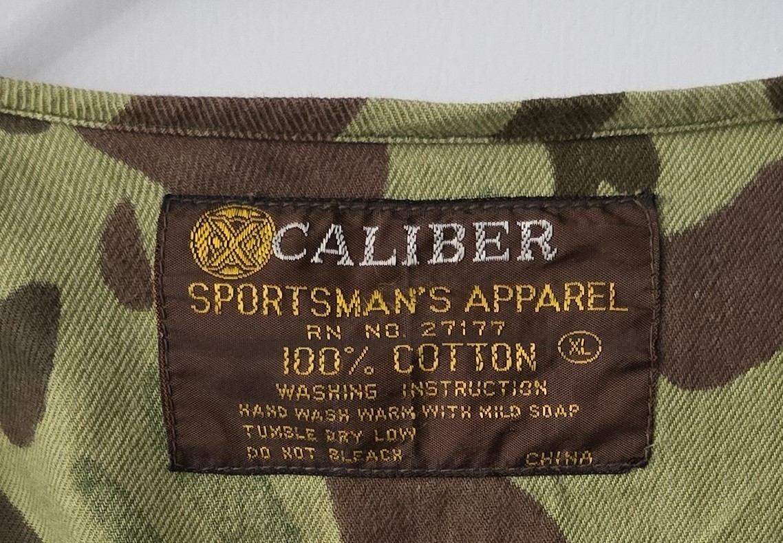 Caliber Sportswear Apparel Vintage Duck Hunting Ammo Vest Mens XL Camouflage