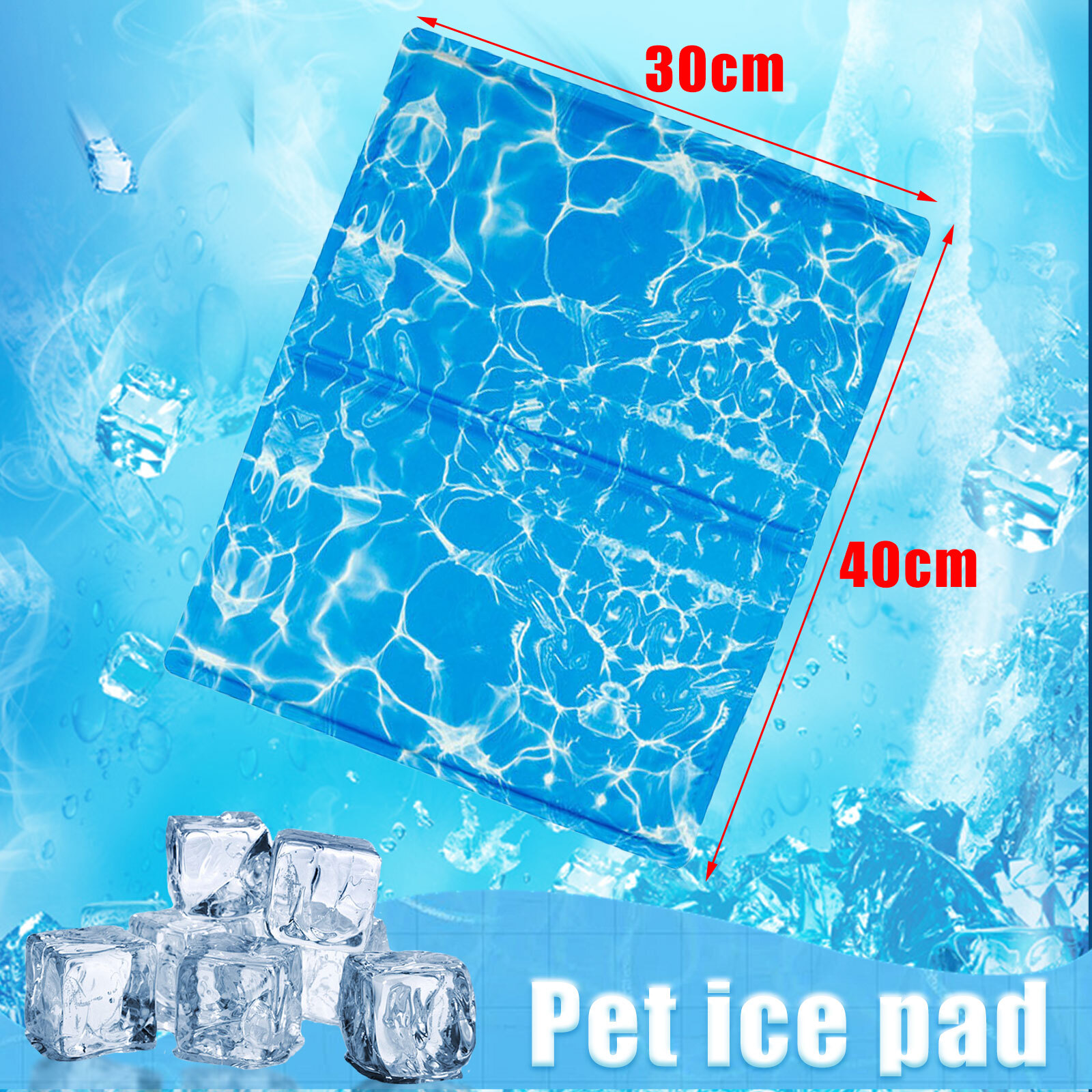 Pet Cooling Gel Mat Self Cooling Cushion Pad Summer Hot Weather Sleeping Bed Dog