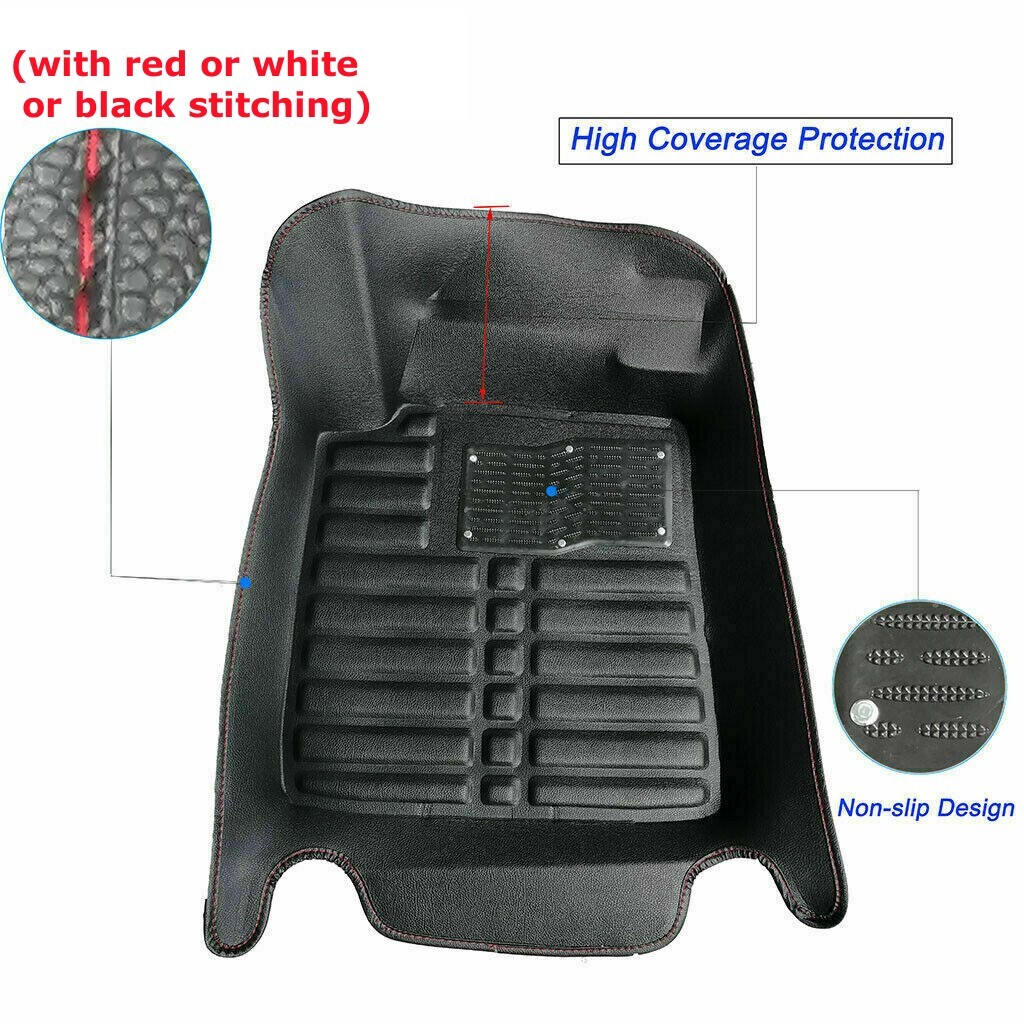 for 2007-2017 Toyota Camry Car Floor Mats Front & Rear Liner Leather Pad Black