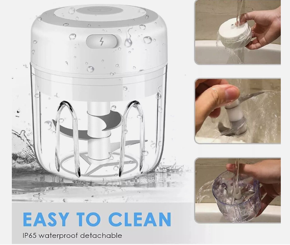 Electric Mini Food Processor Garlic Chopper Onion Grinder Cutter Vegetable White