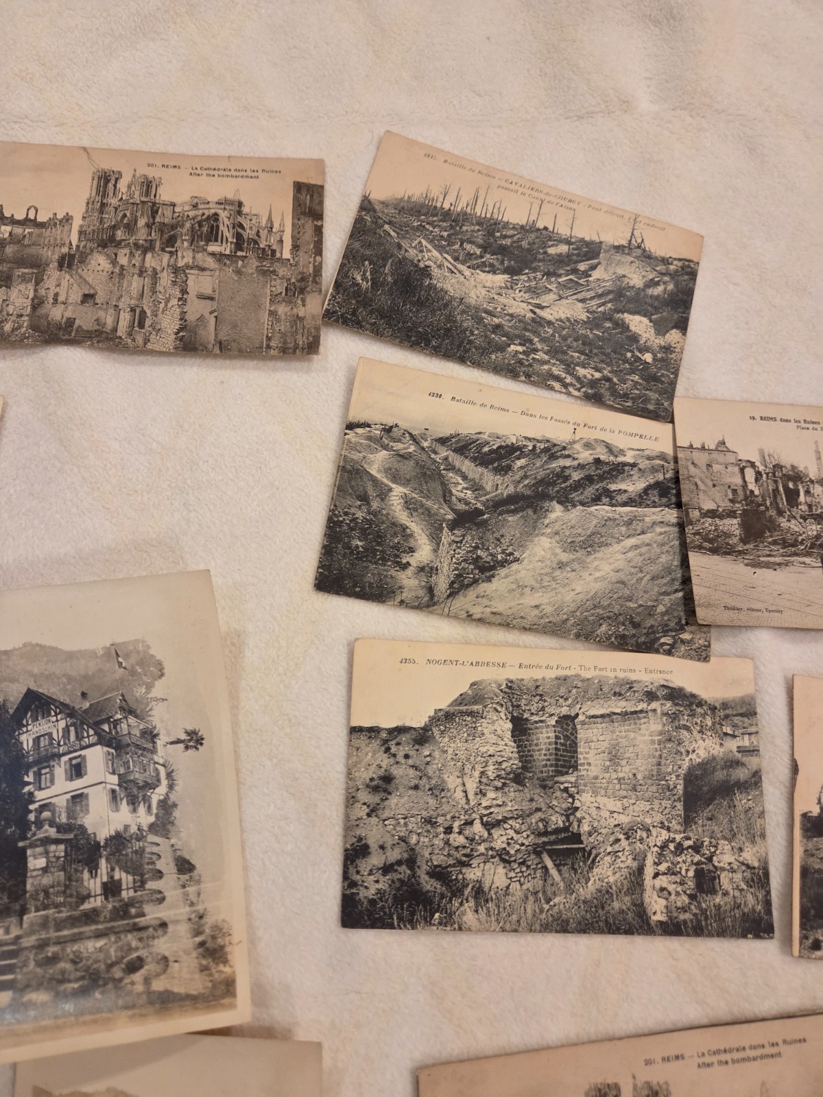 WWI Orig.PHOTOS Vintage RPPC Post Card LOT OLD 1910s German Ruins