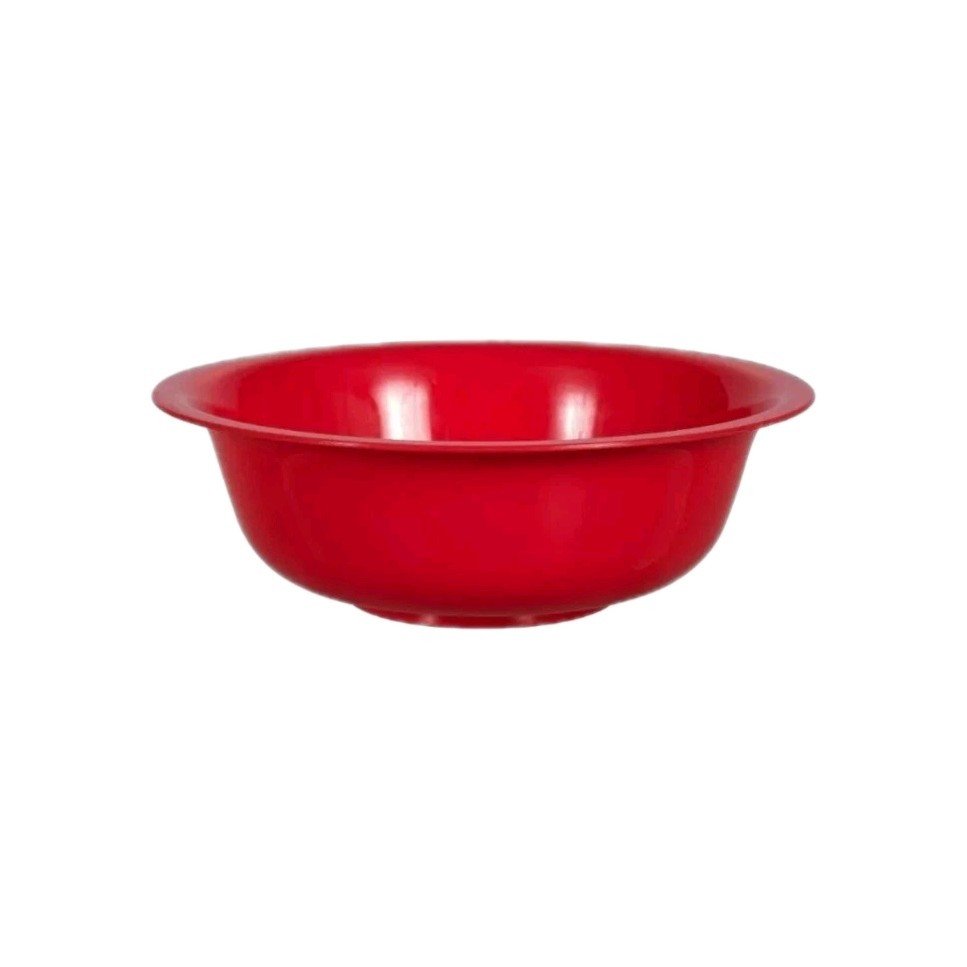 4 Bowls BIG Sturdy RED Plastic Cereal Bowl 6.5" Wide WITH LIP 🥣