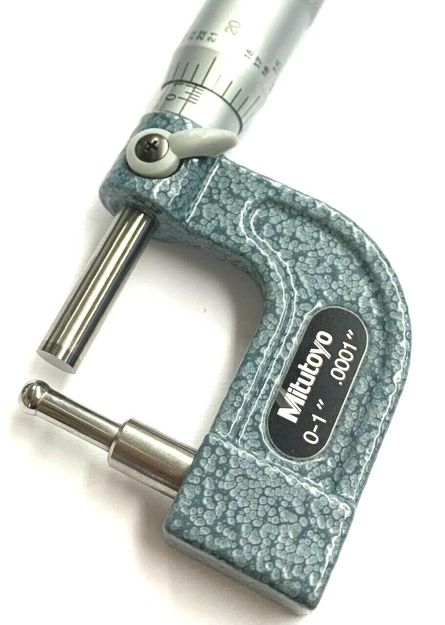 0-1" TUBE MICROMETER .0001" GRAD CARBIDE FACES RAACHET THIMBLE MITUTOYO #115-313