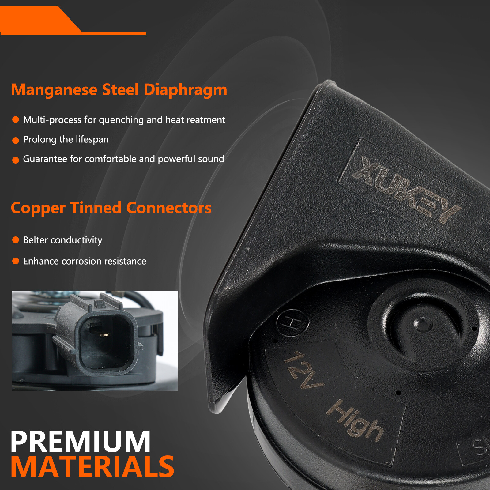 12V 125db Pair Loud Twin Tone Snail Horn For Honda Accord CR-V Civic Odyssey