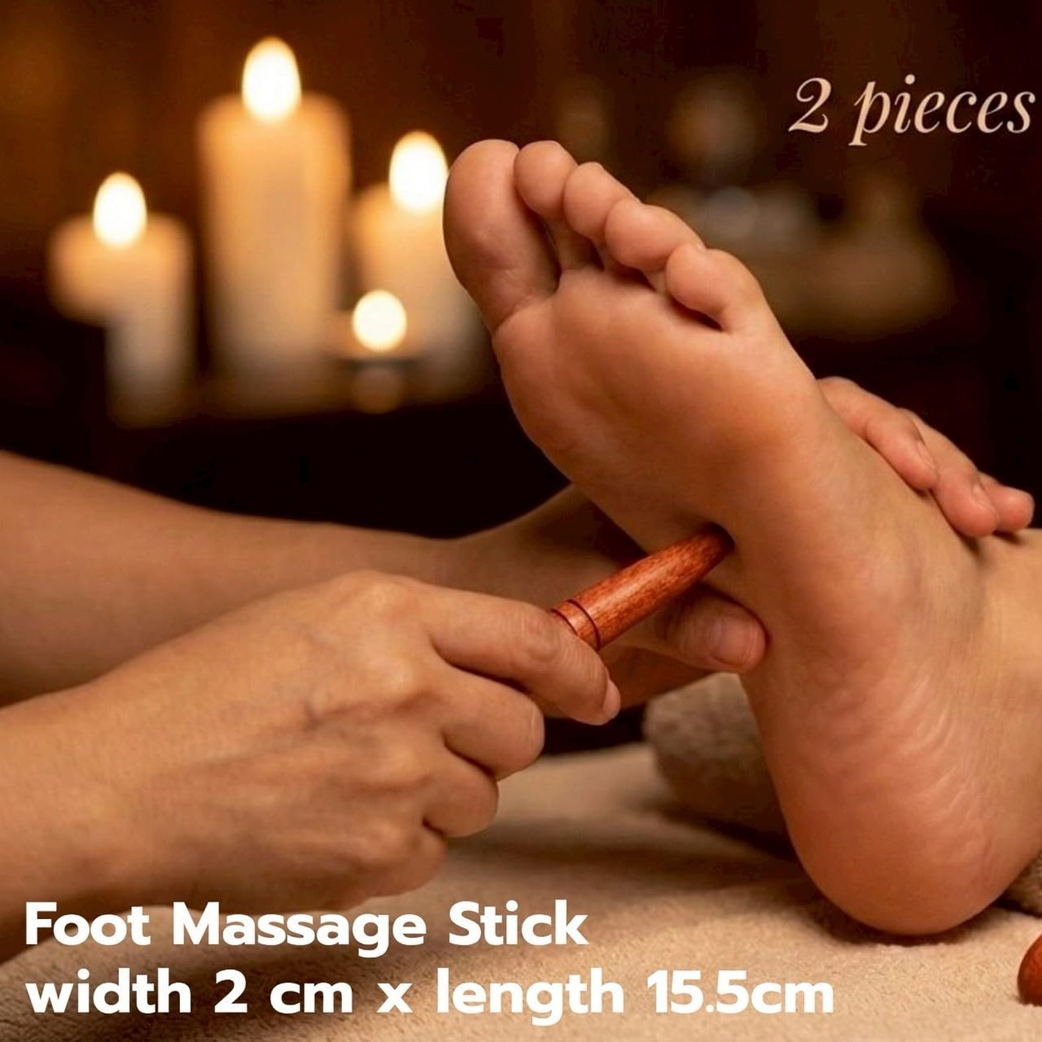 Lungcha Thai Traditional Wooden for Foot Massage Stick Tool Reflexology (Set ...