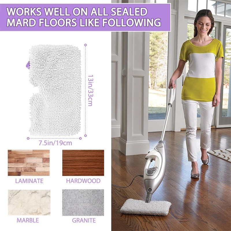 4-Piece Washable Steam Mop Pad Set for Shark Steam Mops S3501 S3601 S2902 S3901