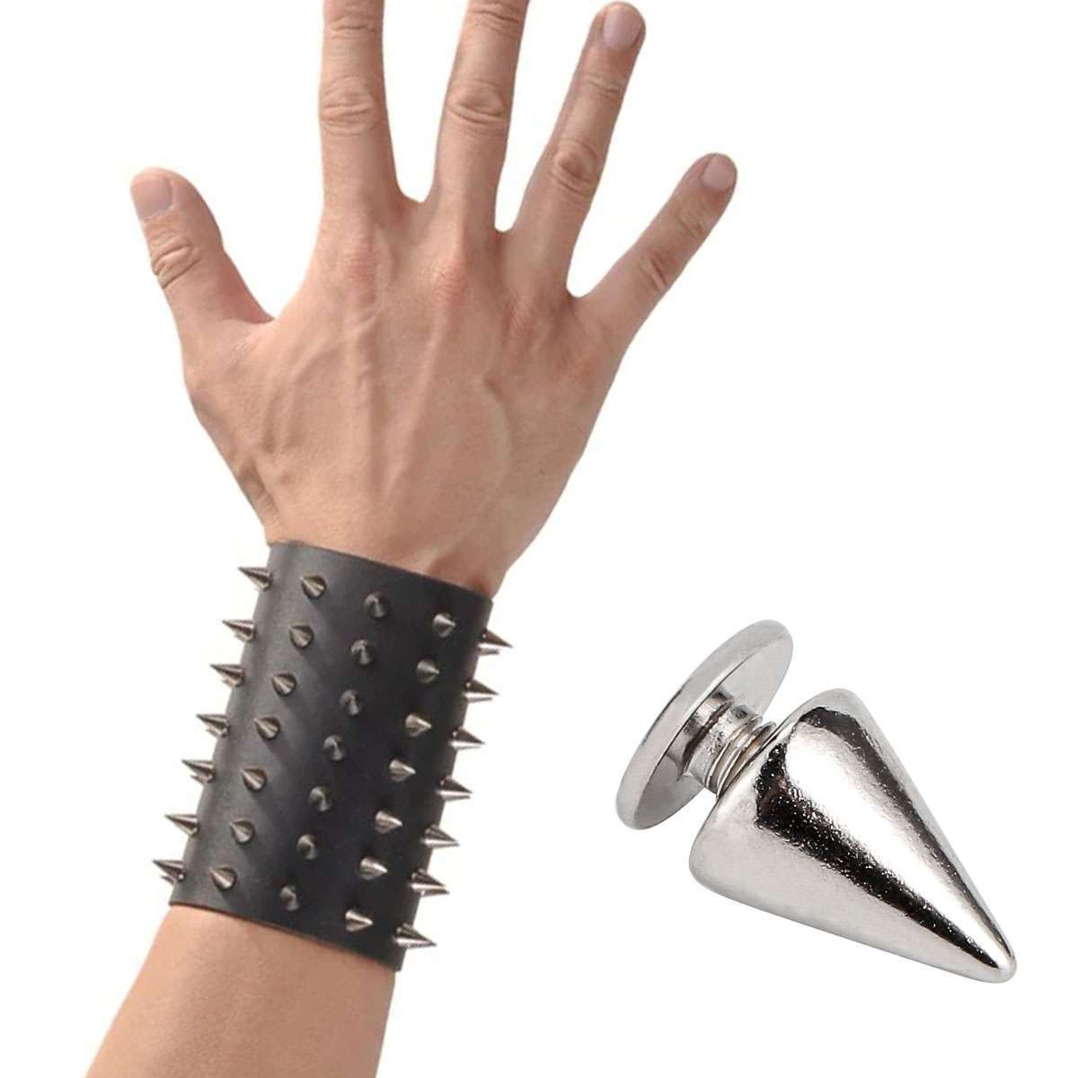 100X Punk Cone Metal Spikes Rivets Studs Screw Back For Clothing Jacket Leather