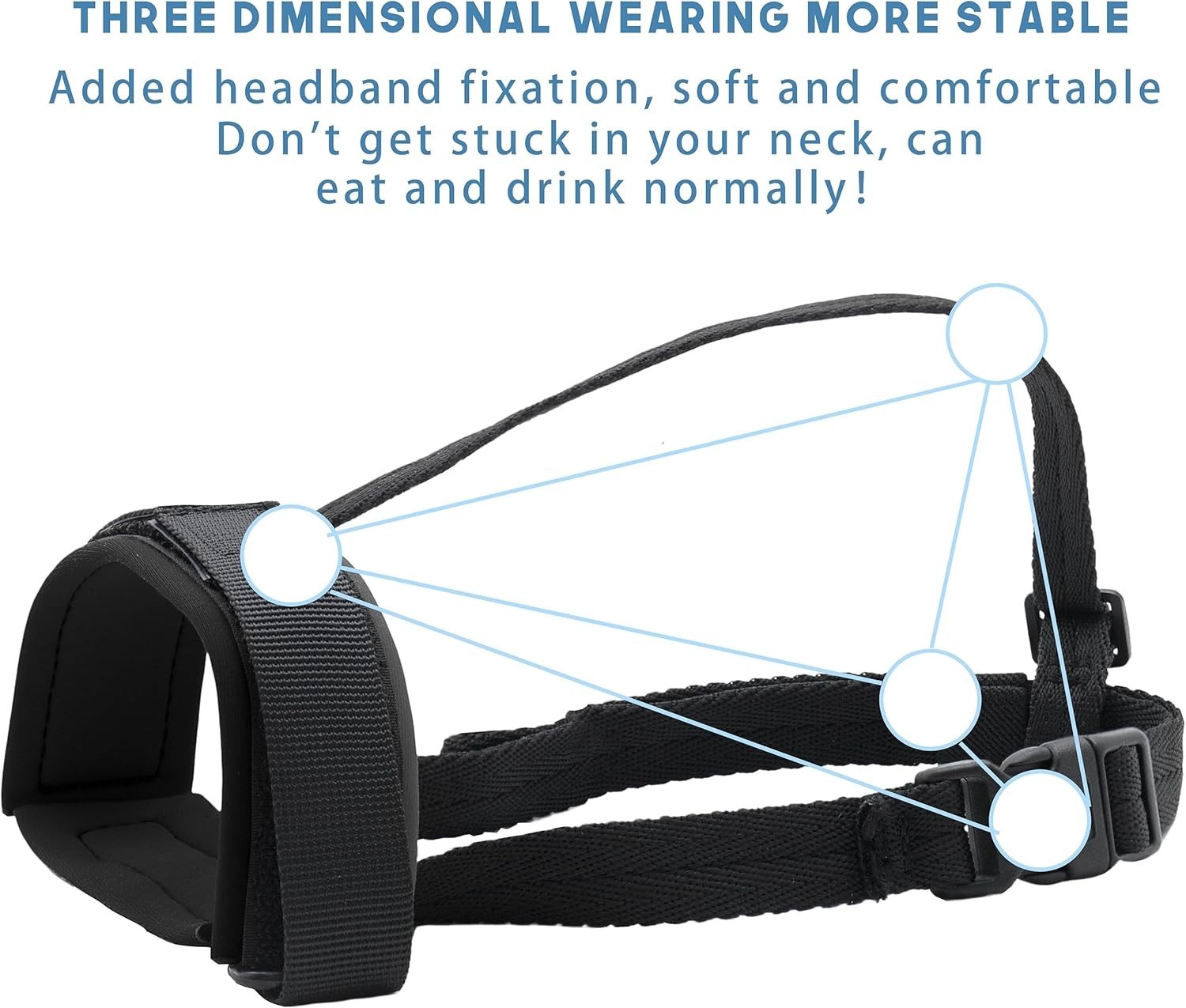 Gentle Dog Muzzle Guard, Soft Neoprene Padding, Prevent Biting, Barking (SMALL)