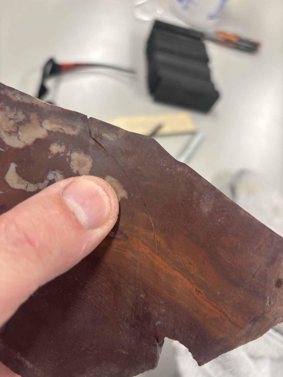 Heat Treated Poka Dot Agate Flint Knapping Arrow Heads Material Test Flaked