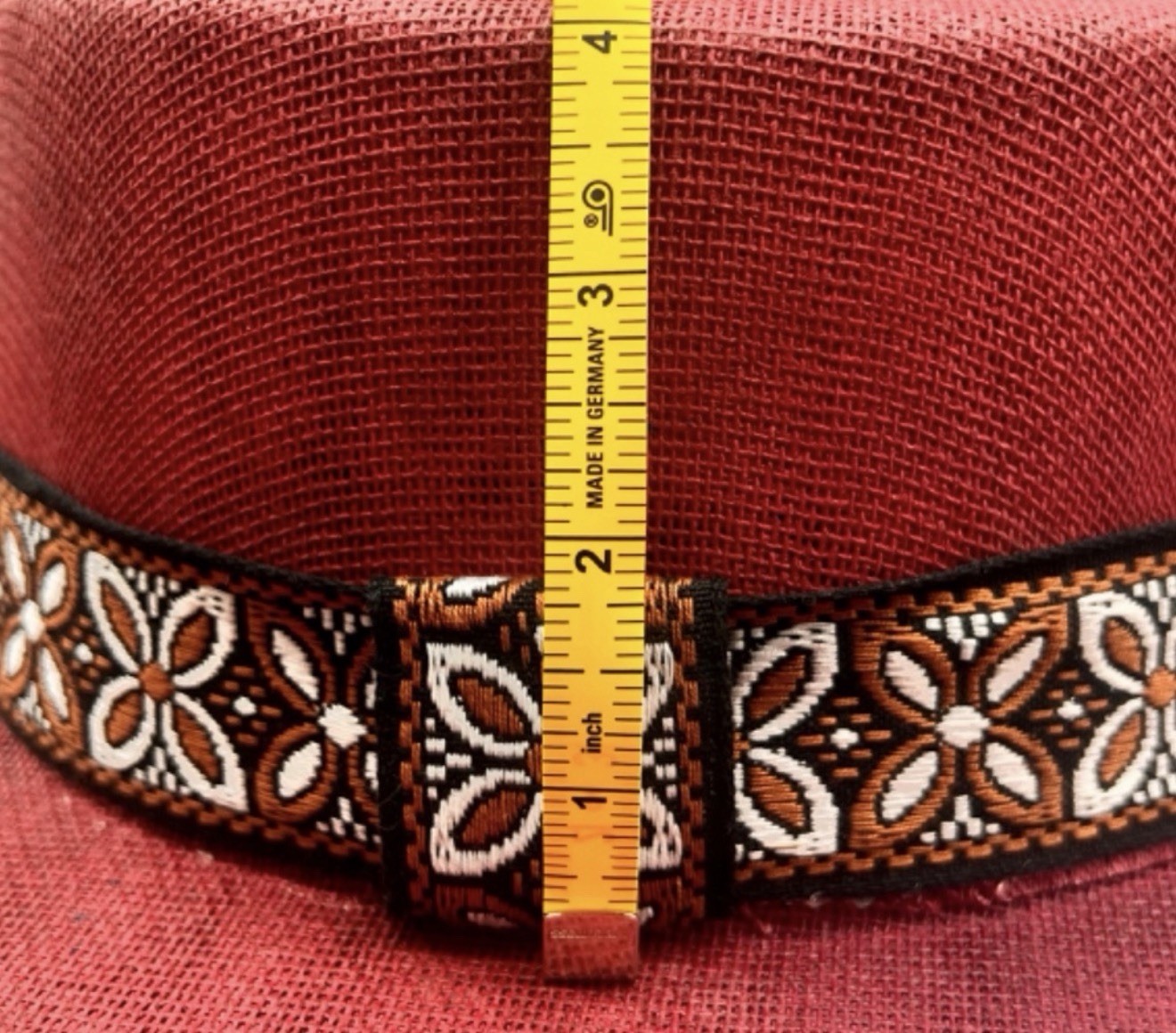 Cordovez Burgundy with Red -brown headband NWOT(H07)