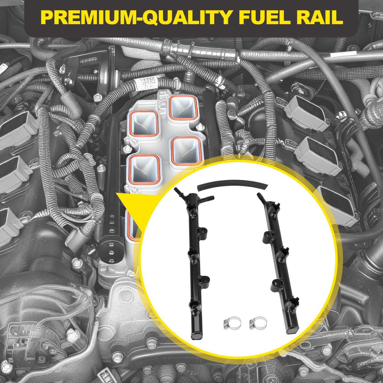 53034198AC Upgraded Full Aluminum Fuel Rail For 2011-25 Dodge Jeep Chrysler 3.6L