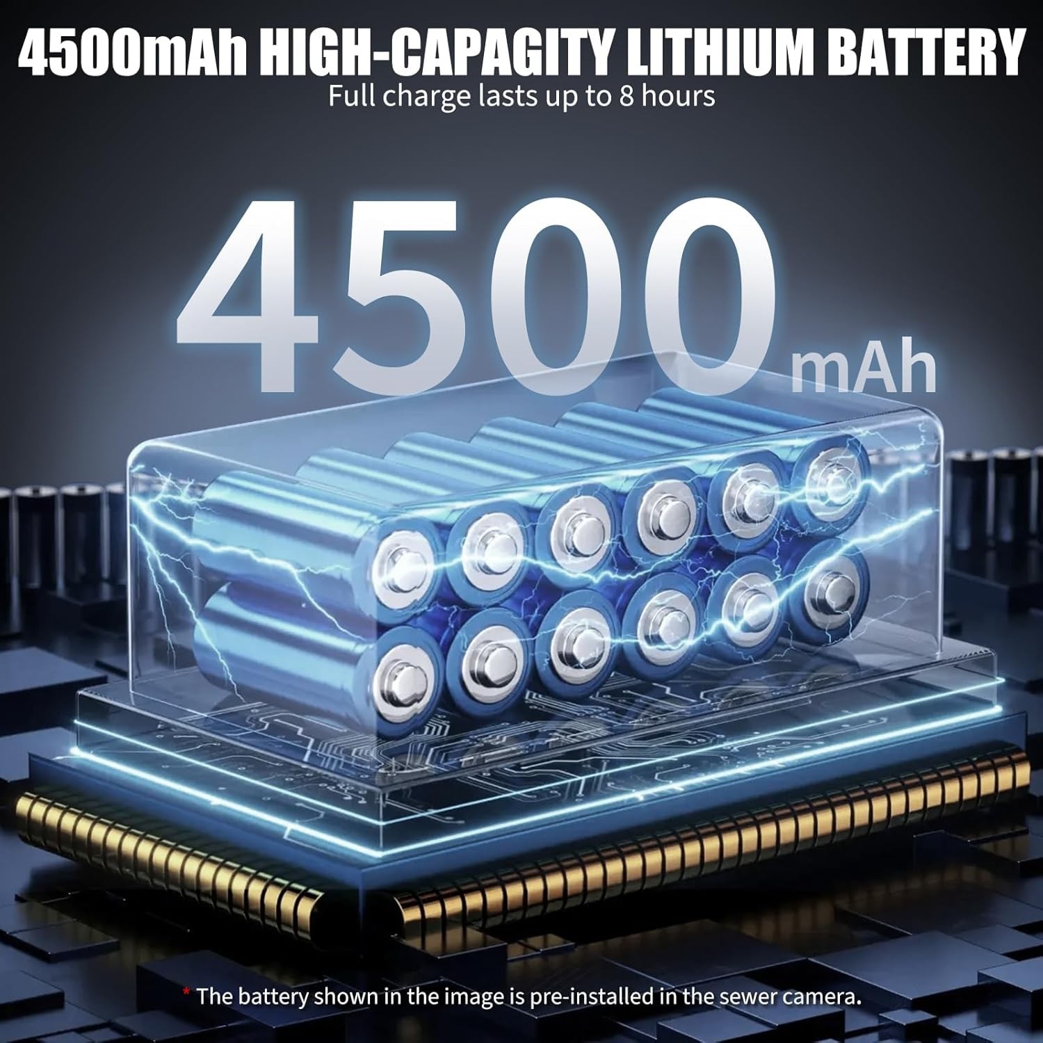 Sewer Camera 100FT/30m Self-Leveling Drain Camera with 1080P HD 9” Screen 16GB