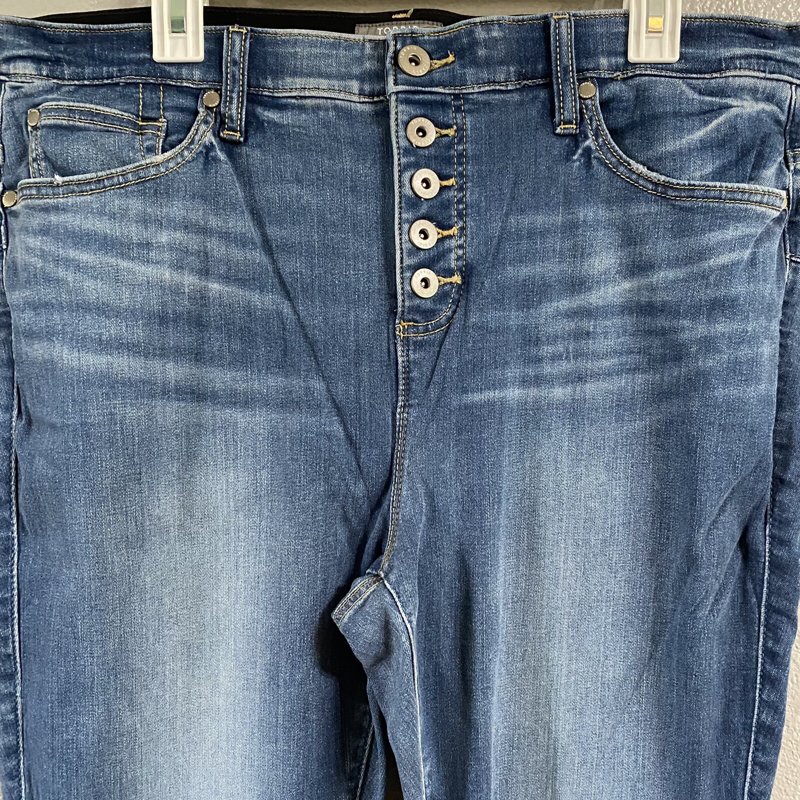 Torrid Bombshell Jeans Size 18XS Extra Short Ankle Blue High Waist Button Fly