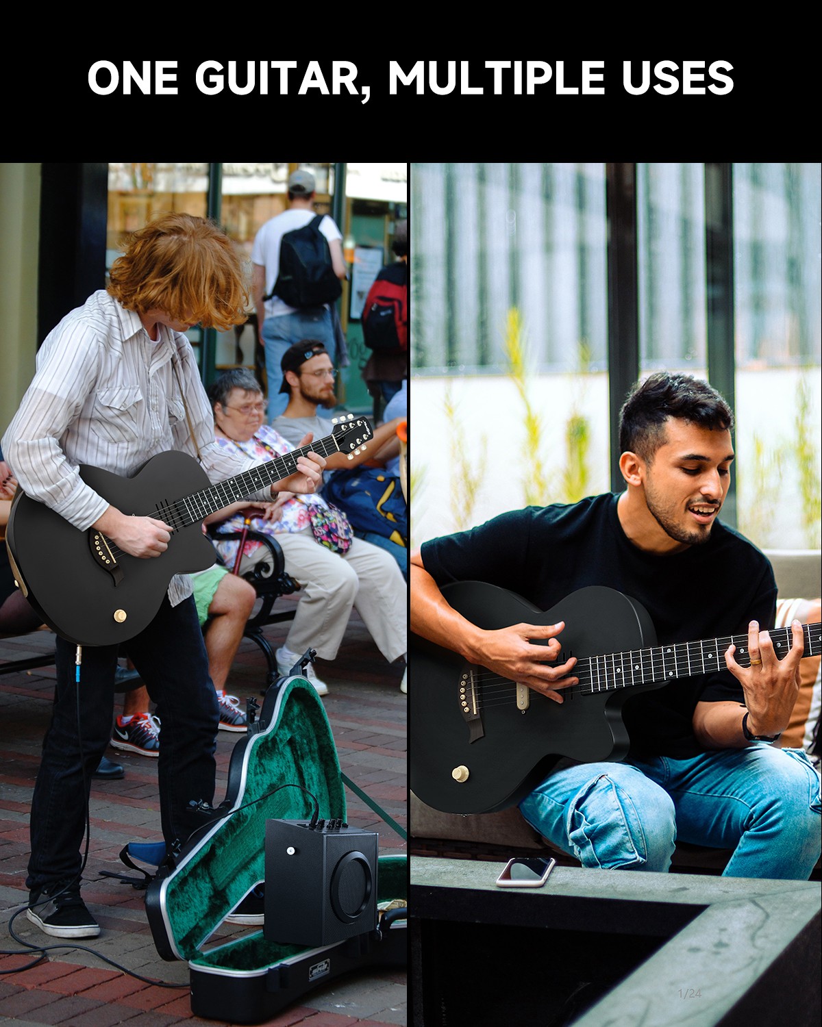 Moukey BCC-100 Acoustic Electric Guitar S Pickup Volume Knob + Gig Bag Xmas Gift