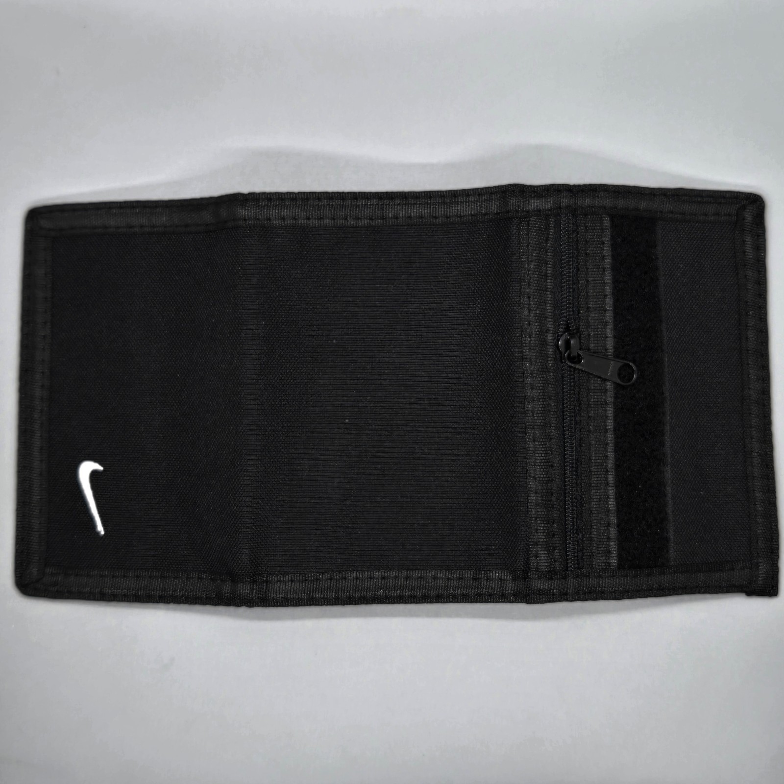 Nike Basic Black Wallet Swoosh Logo Zipper NEW