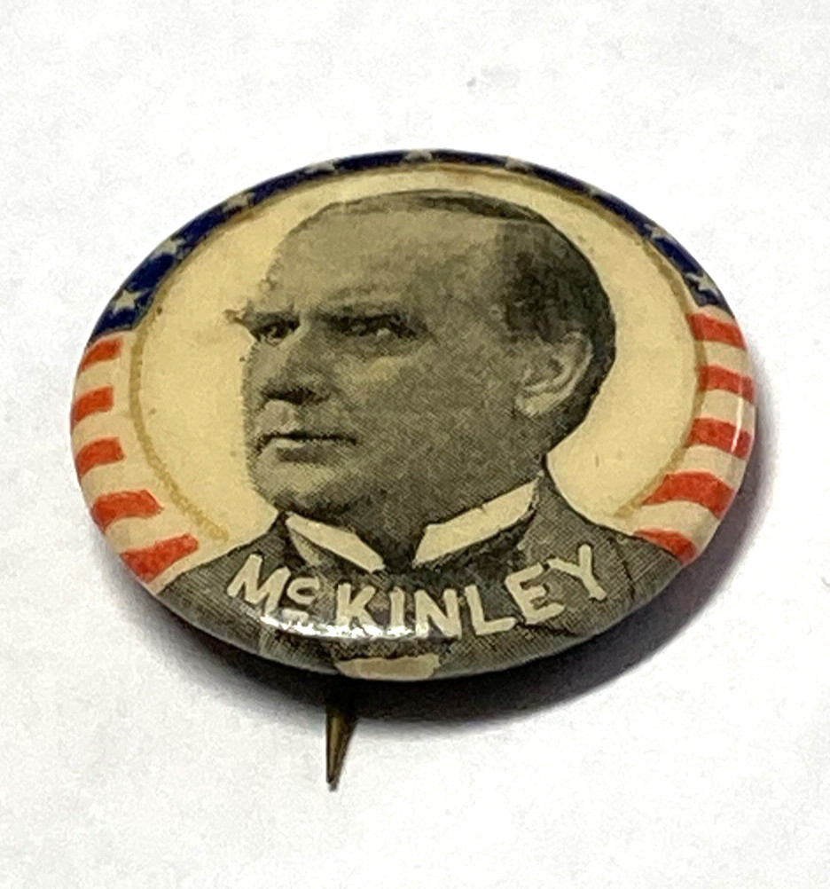 1890s William McKinley Celluloid Campaign Pinback Button - Whitehead & Hoag