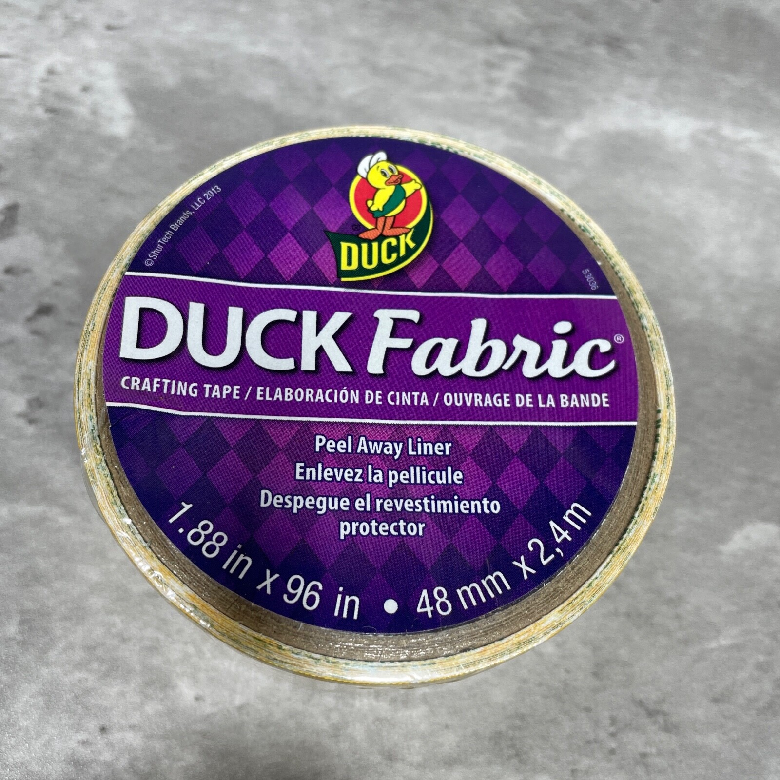 Duck Decorative Fabric Crafting Tape Peel Away Liner Yellow 1.88 in X 96 in