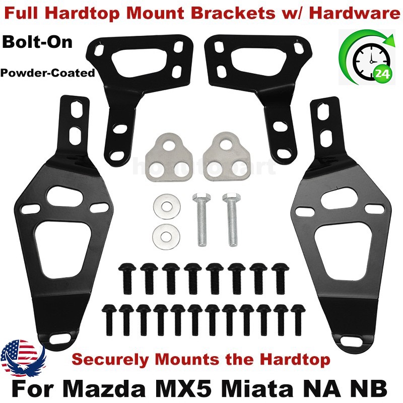 For Mazda MX5 Miata NA NB Full Hardtop Mount Brackets & Hardware Set 1990-2005