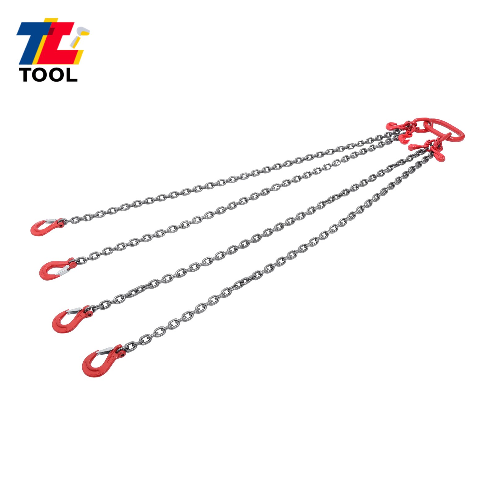 5 Ton 5/16 Inch x 5 Ft Lifting Chains G80 Chain Sling with 4 Leg Grab Hooks