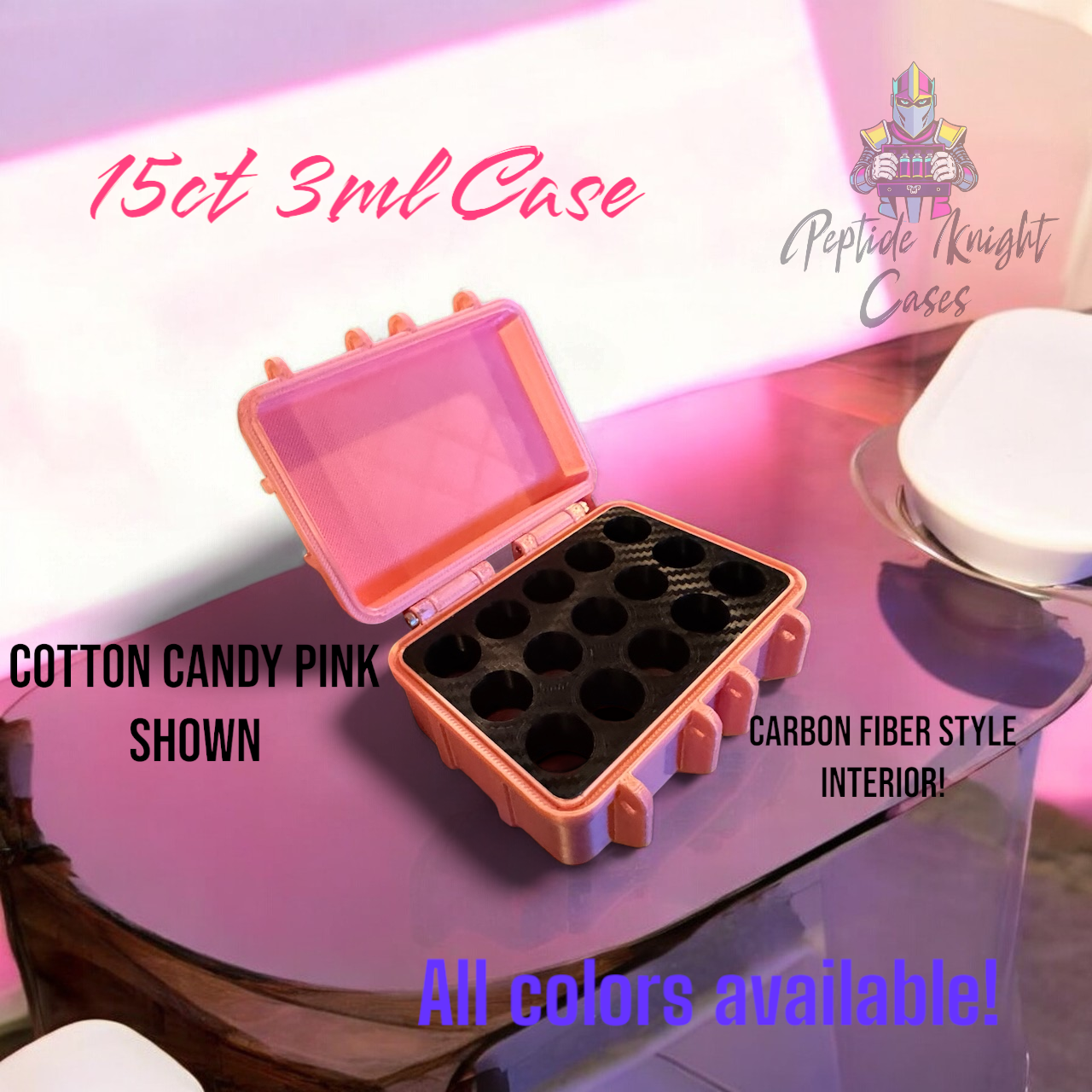 Peptide Vial Storage Container Carrying Case Organizer