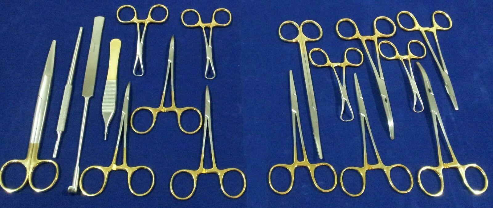 48 PCS GOLD HANDLE GENERAL SURGERY SPAY PACK SURGICAL DENTAL INSTRUMENTS KIT