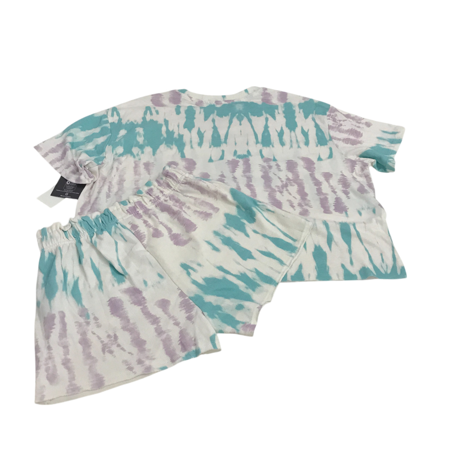 Grayson Threads Kids Girls Size L 10-12 T-Shirt & Shorts Set Tie Dye Purple/Aqua