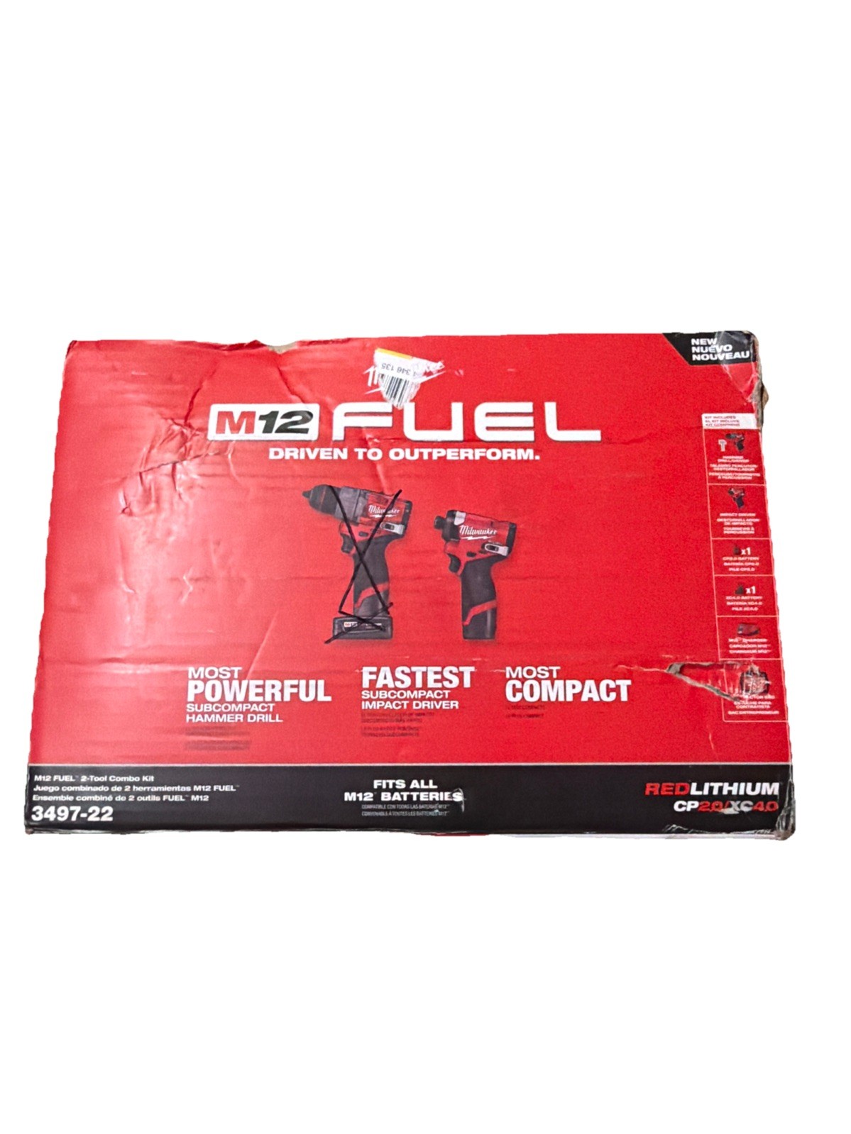 Milwaukee 3497-22 M12 FUEL 2-Tool Combo Kit *New MISSING ONE TOOL AND BATTERY