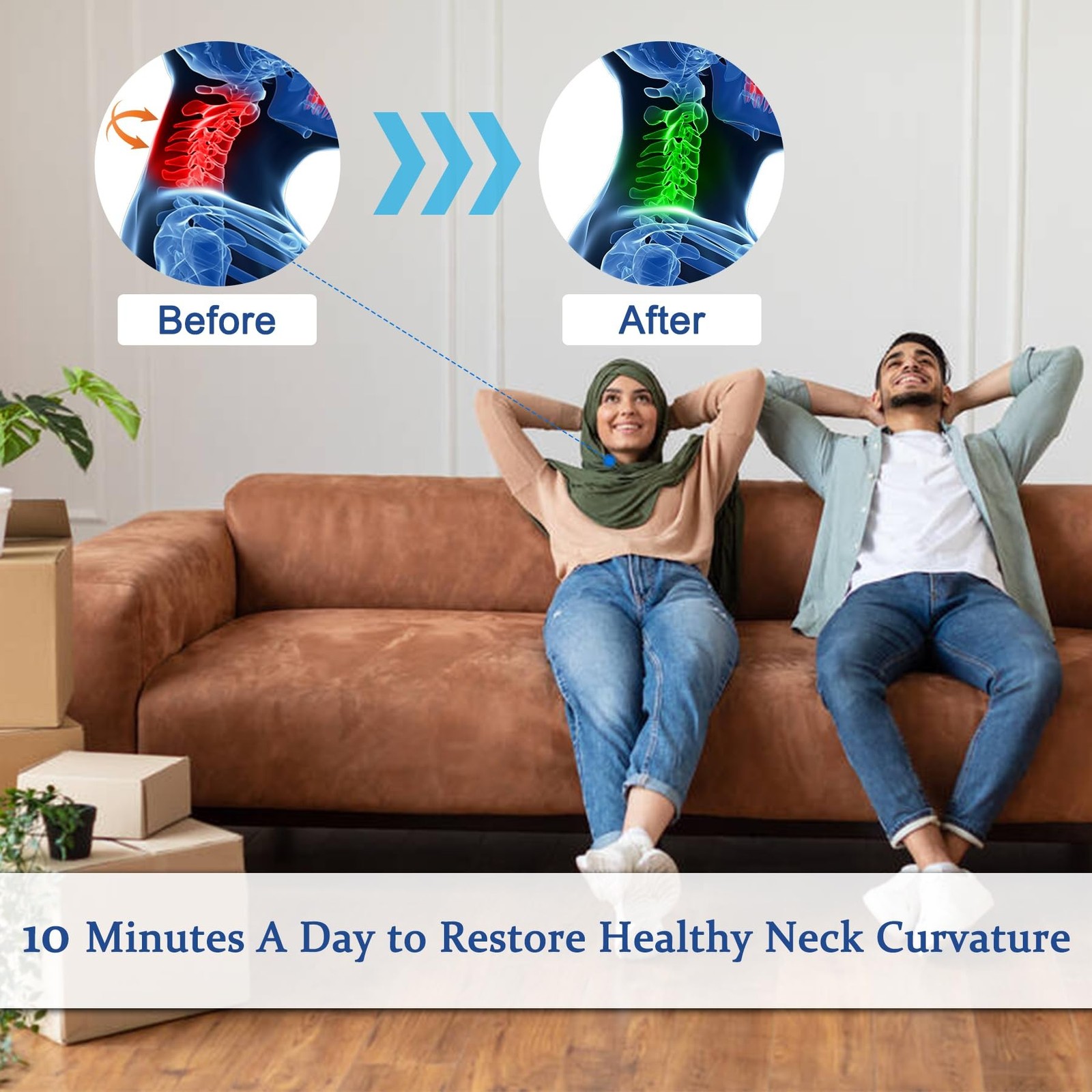 Neck Stretcher Exerciser, Cervical Traction Device, Neck Chiropractor Pull De...