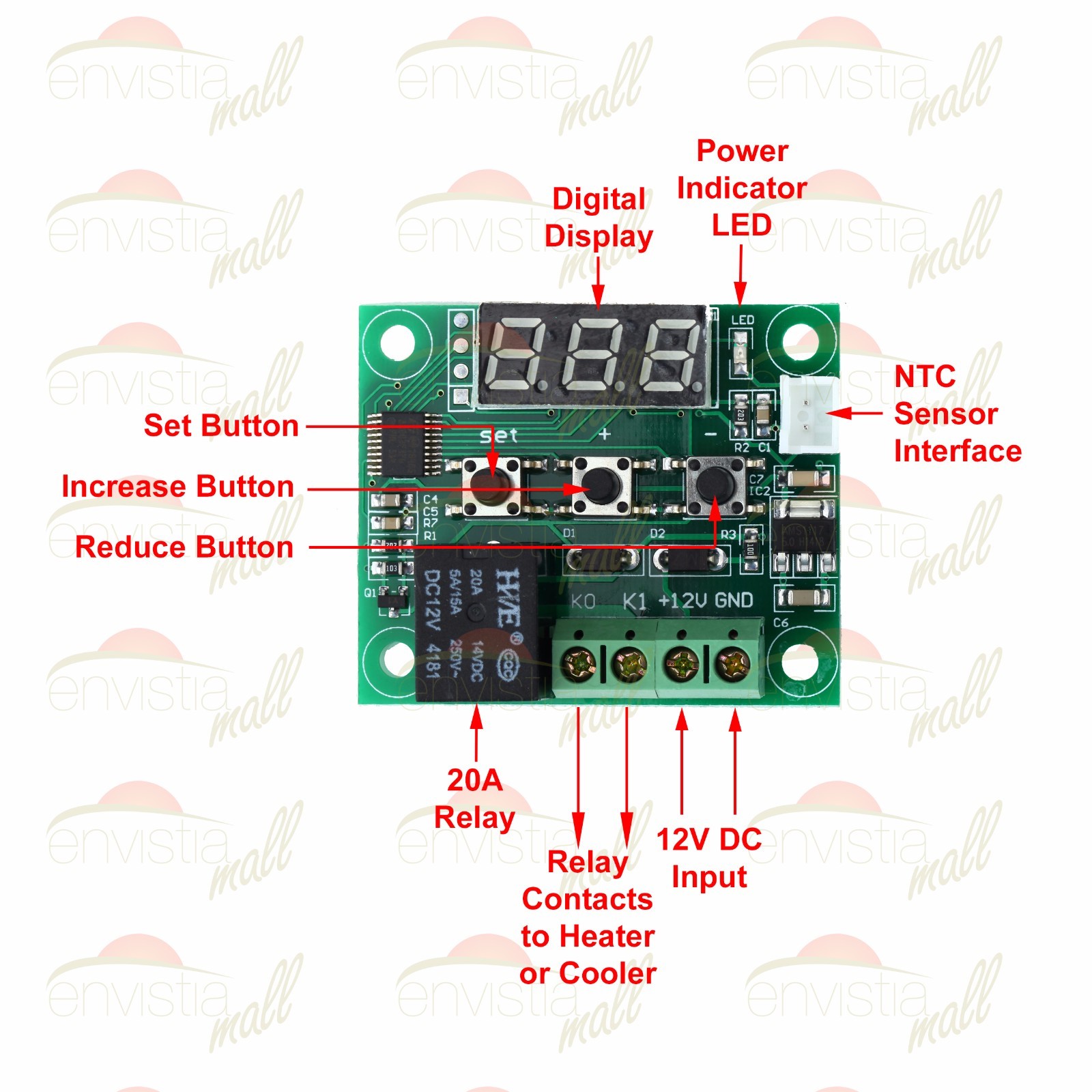 W1209 12V -50-110°C Digital Thermostat Temperature Control Switch Sensor Module